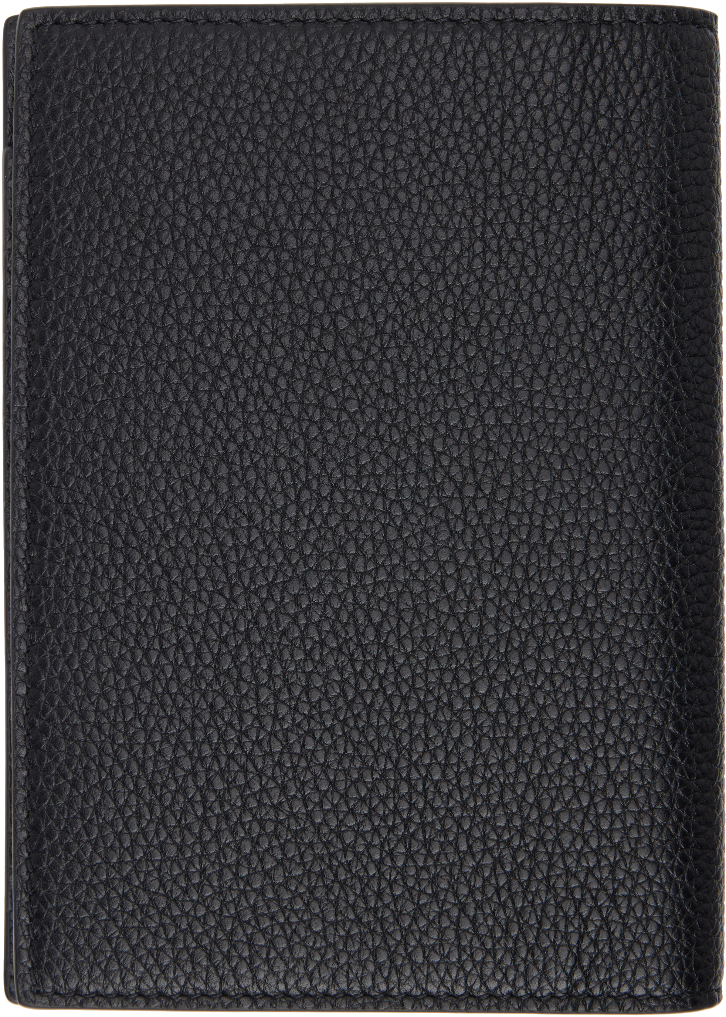 Tom Ford Black Soft Grain Leather T Line Passport Holder In Black