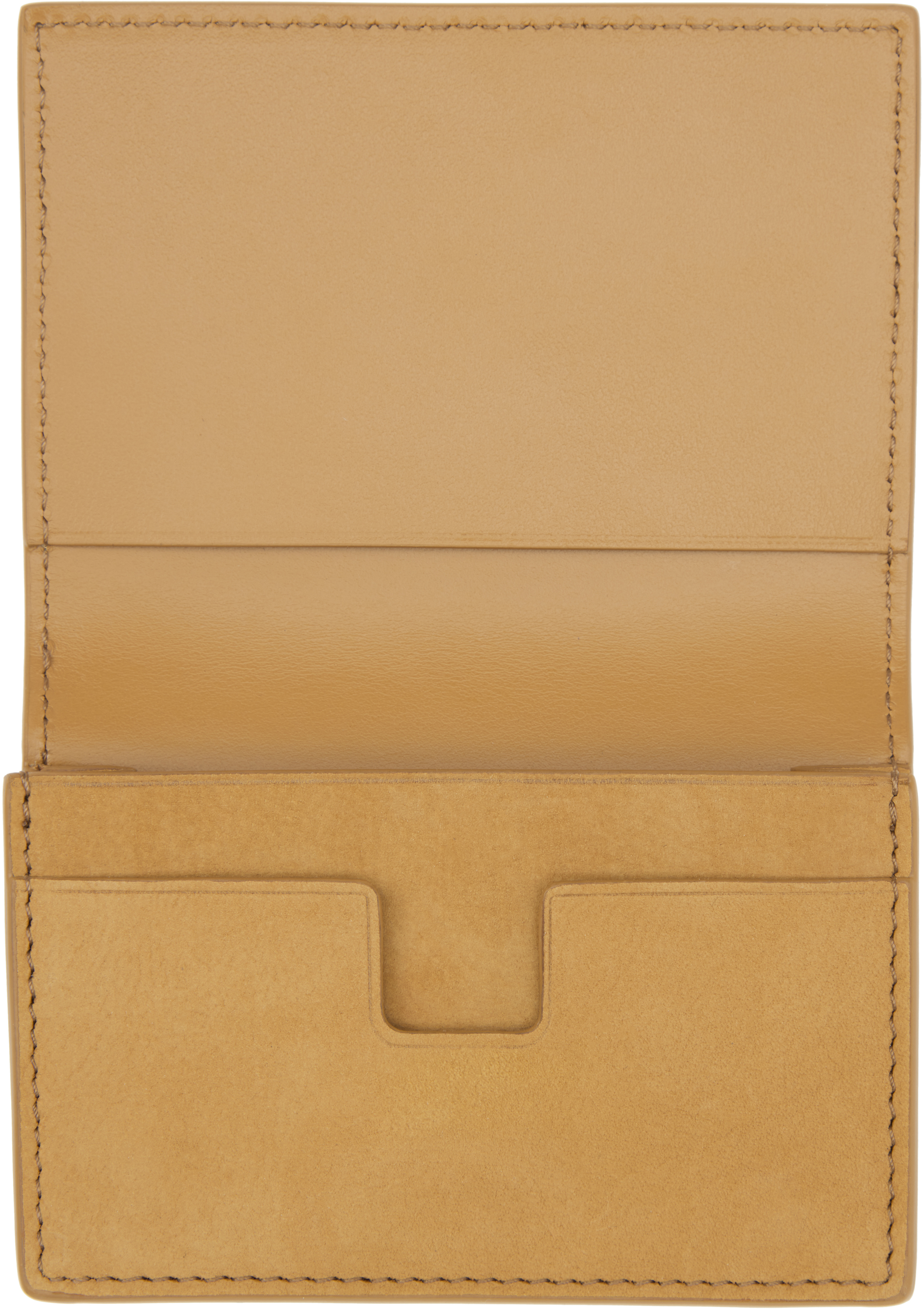 Tom Ford Tan Nubuck T Line Business Card Holder