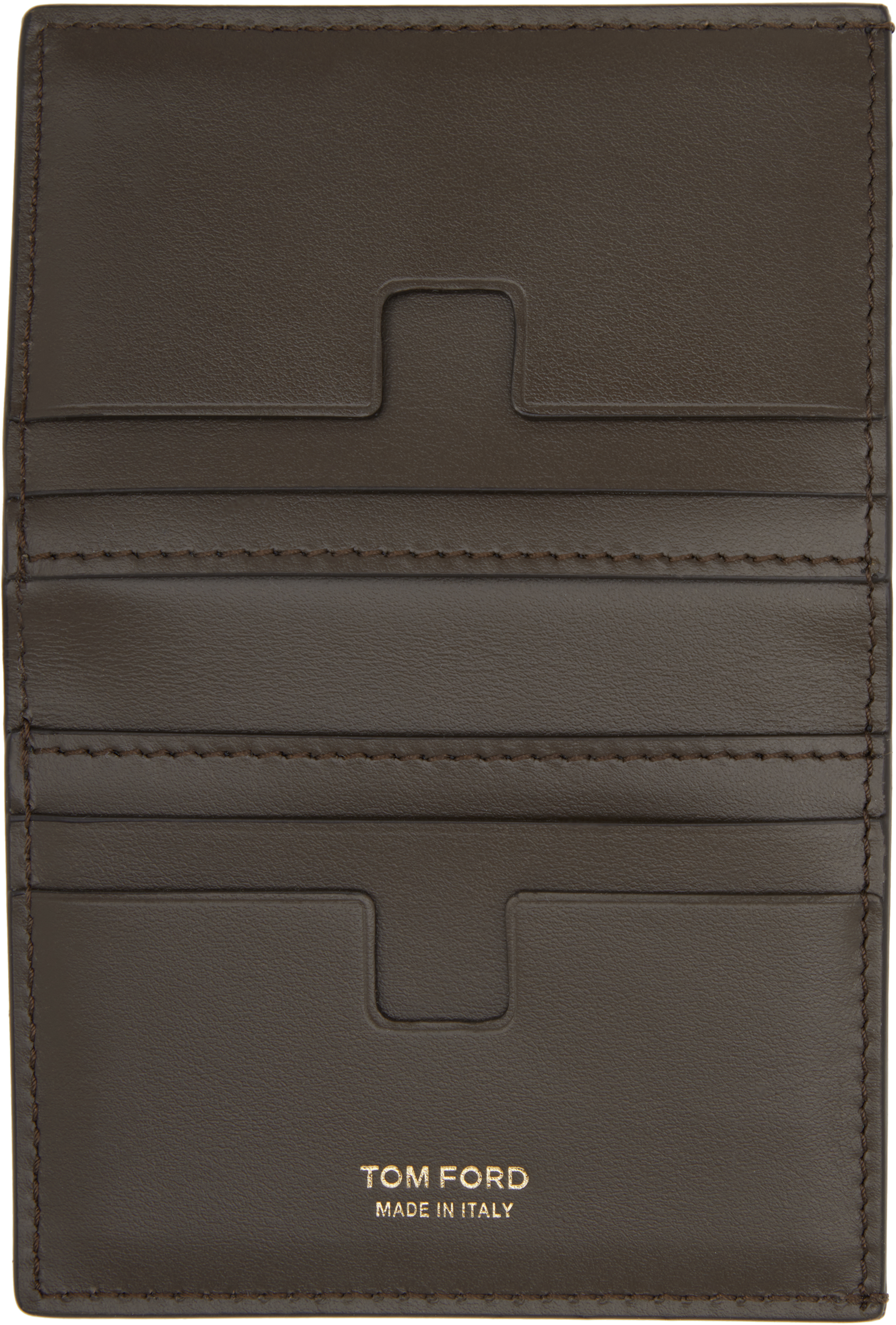 Tom Ford Khaki Camo Nubuck Folding Card Holder