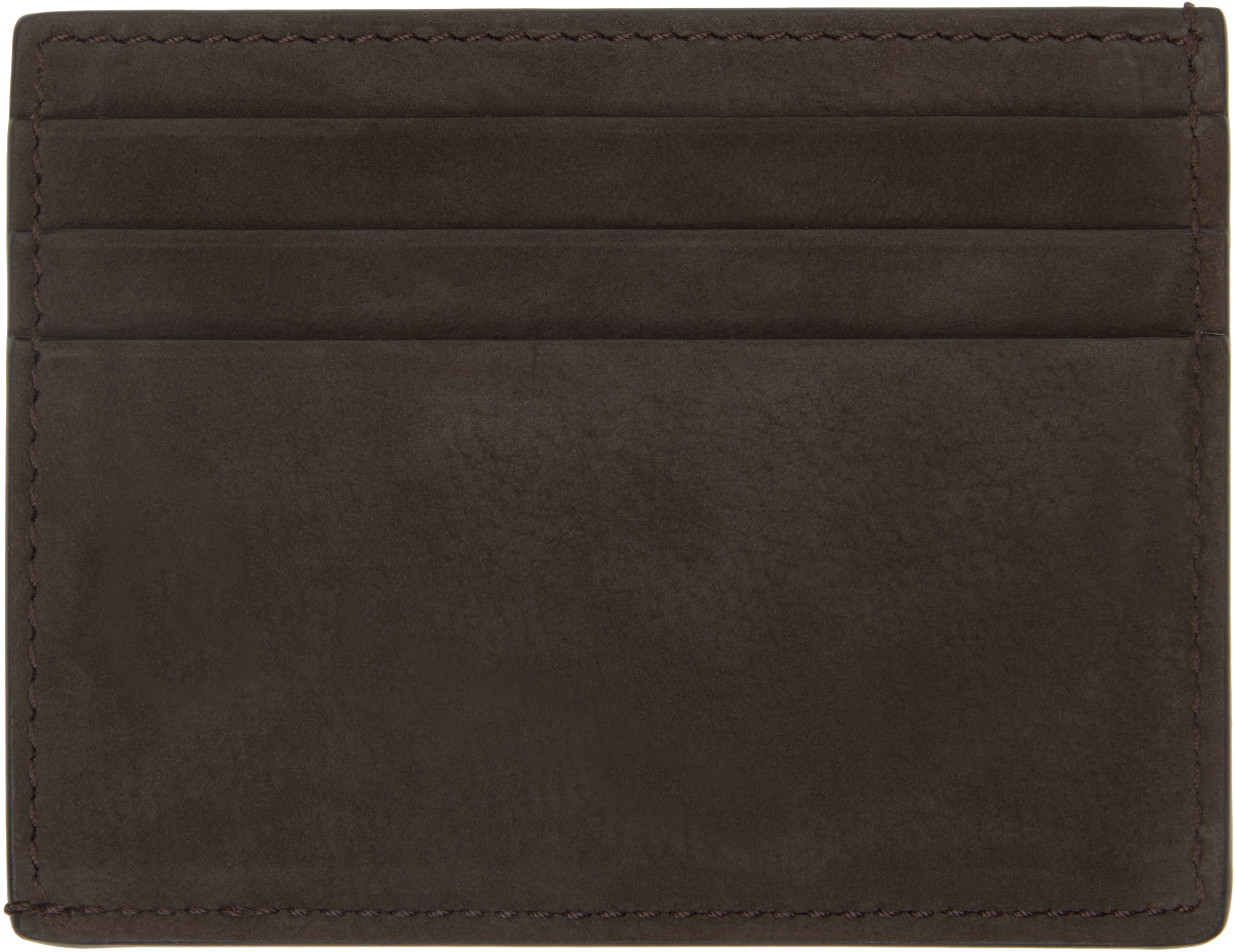 Tom Ford Brown Nubuck Classic Card Holder