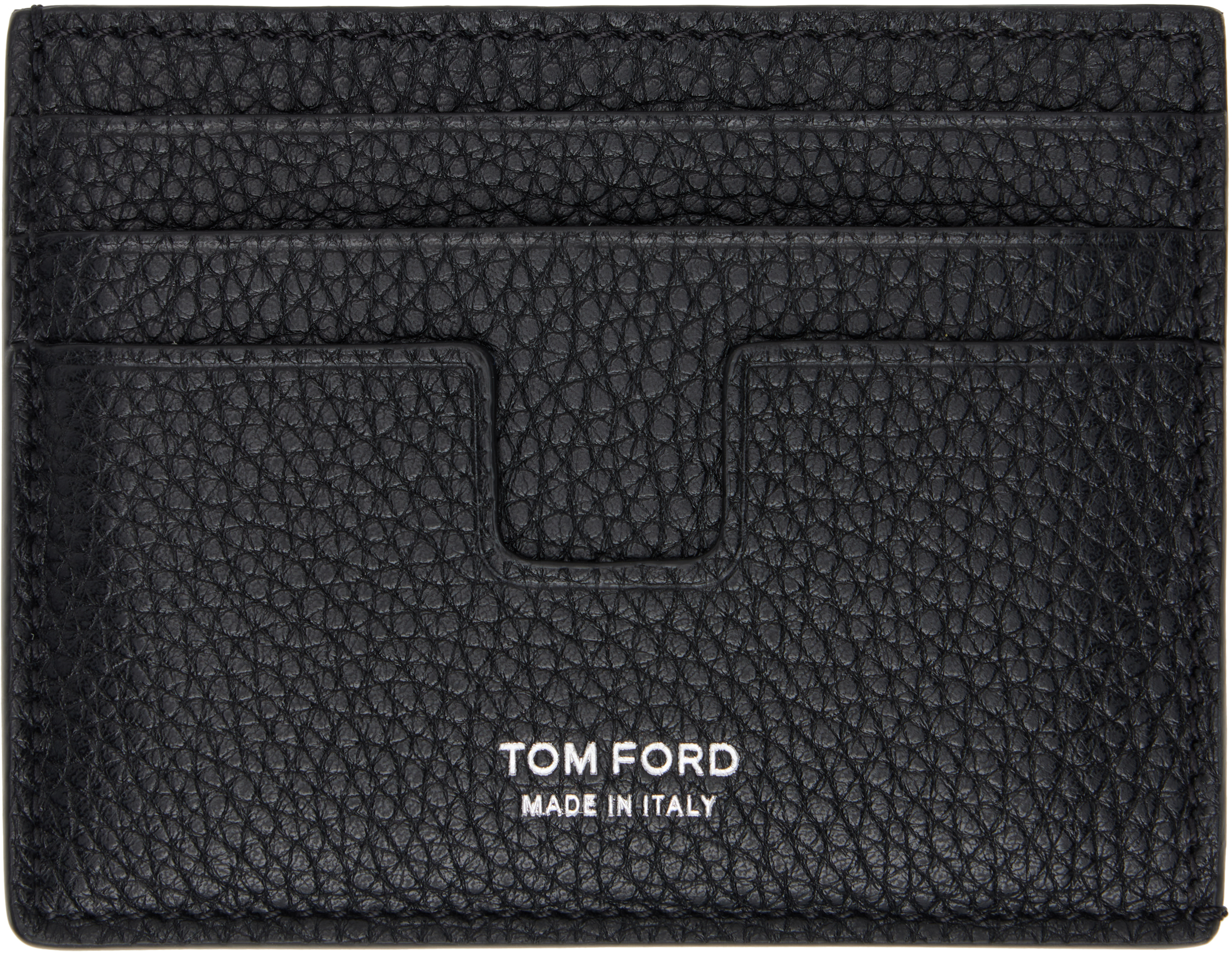 TOM FORD BLACK GRAIN LEATHER CLASSIC CARD HOLDER 