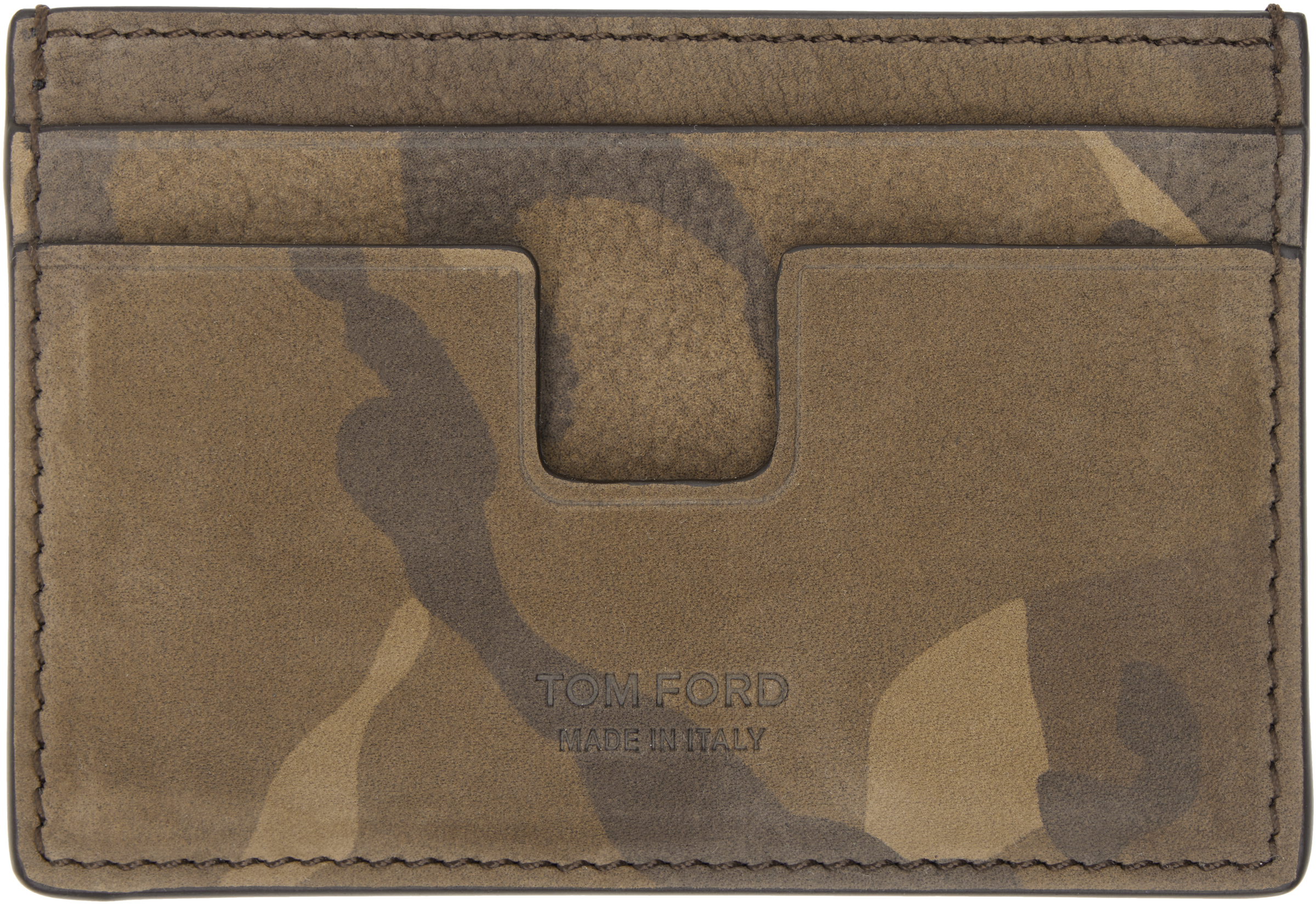 Khaki Camo Nubuck Classic Card Holder