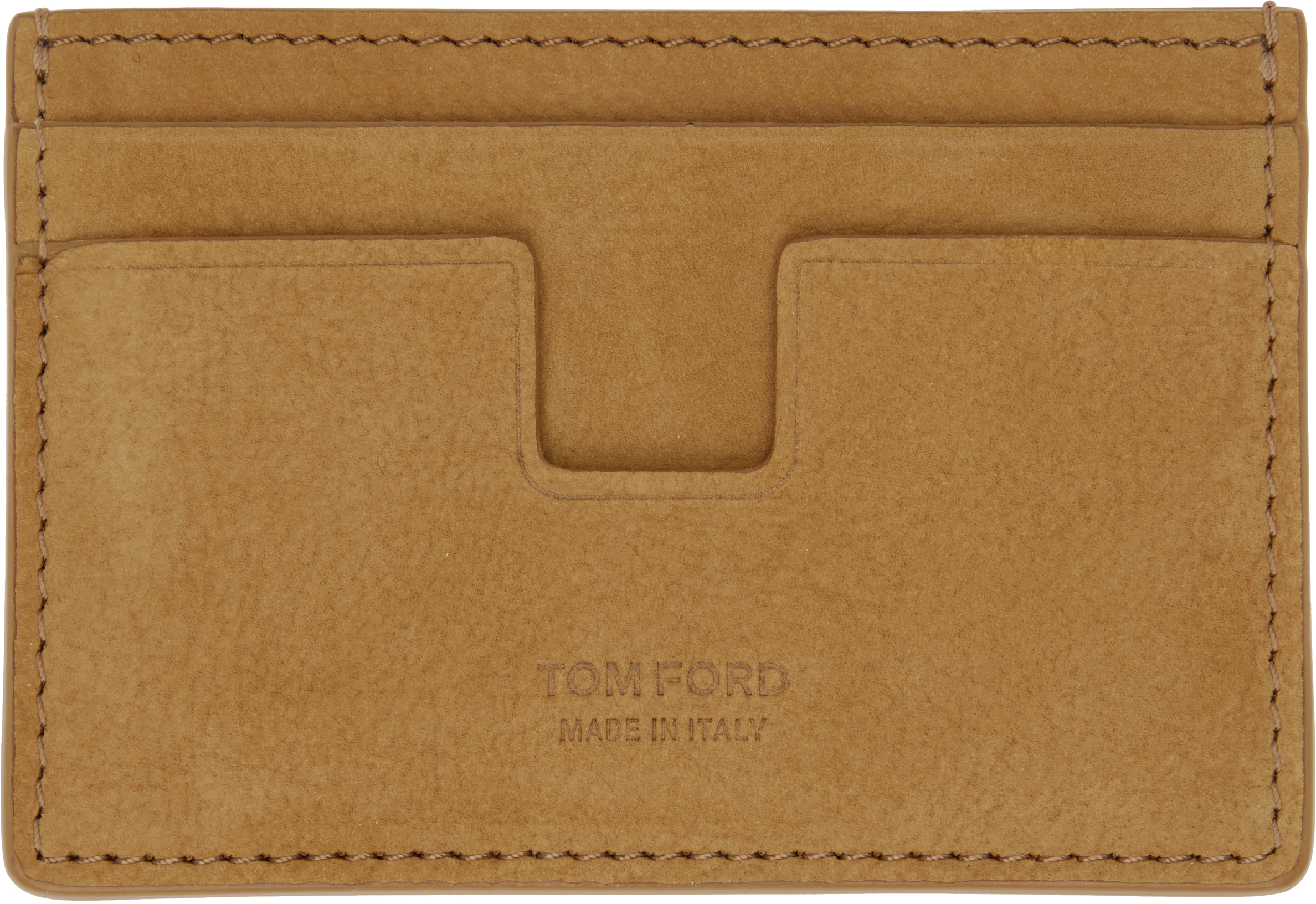 Tan Nubuck Classic Card Holder