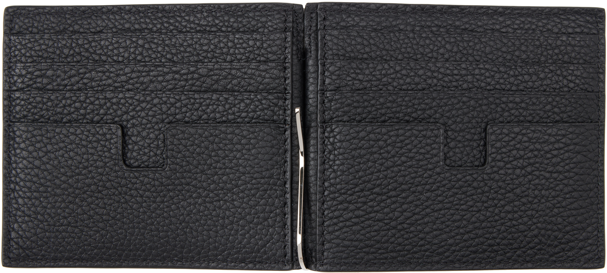 Tom Ford Soft Grain T Line Money Clip Wallet In Black