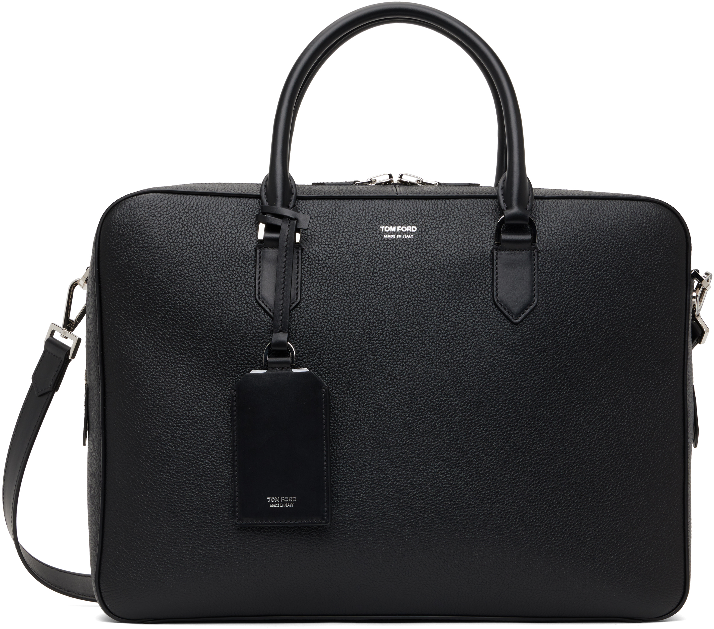 Black Soft Grain Leather Elliot Briefcase