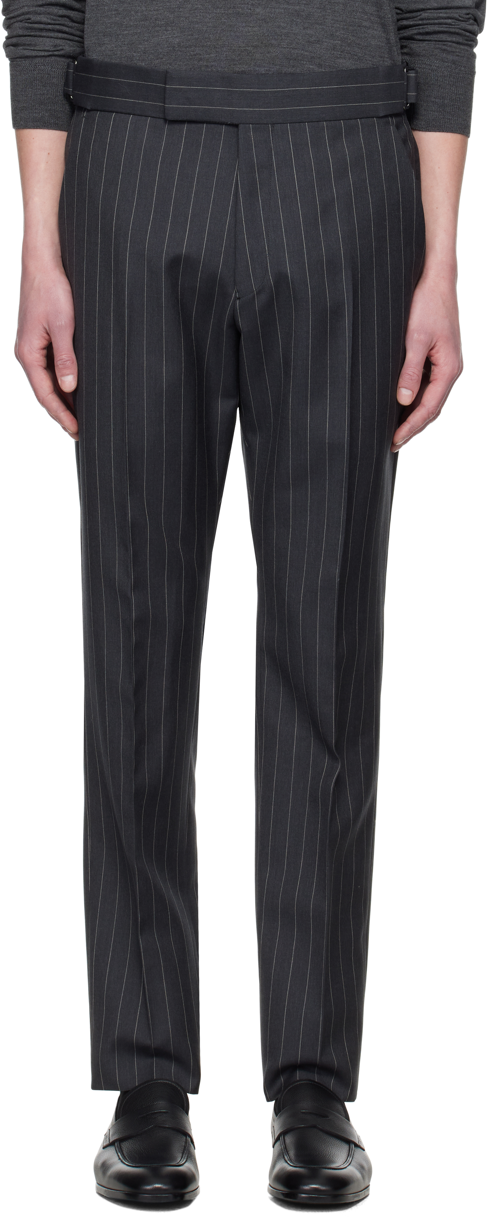 Gray Sharp Stripe Dyllan Trousers