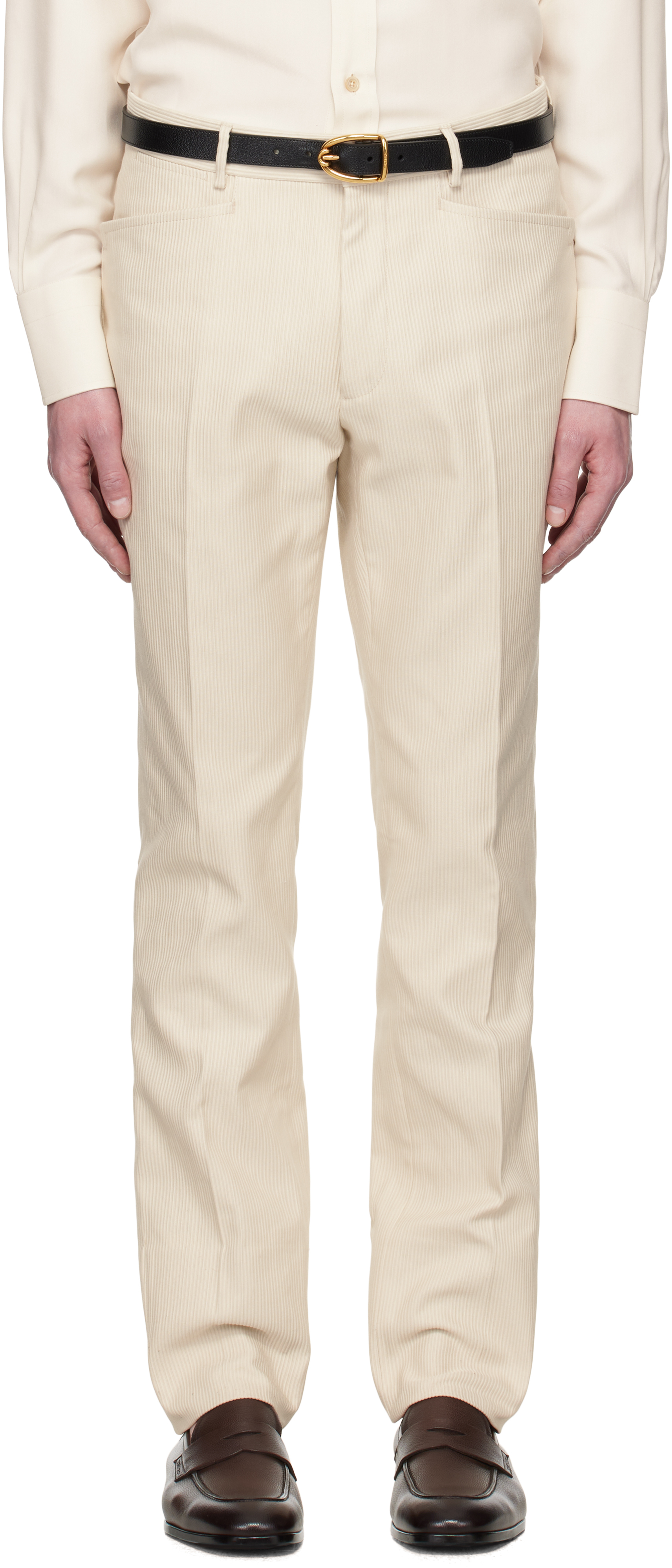 Beige Summer Cord Dyllan Trousers