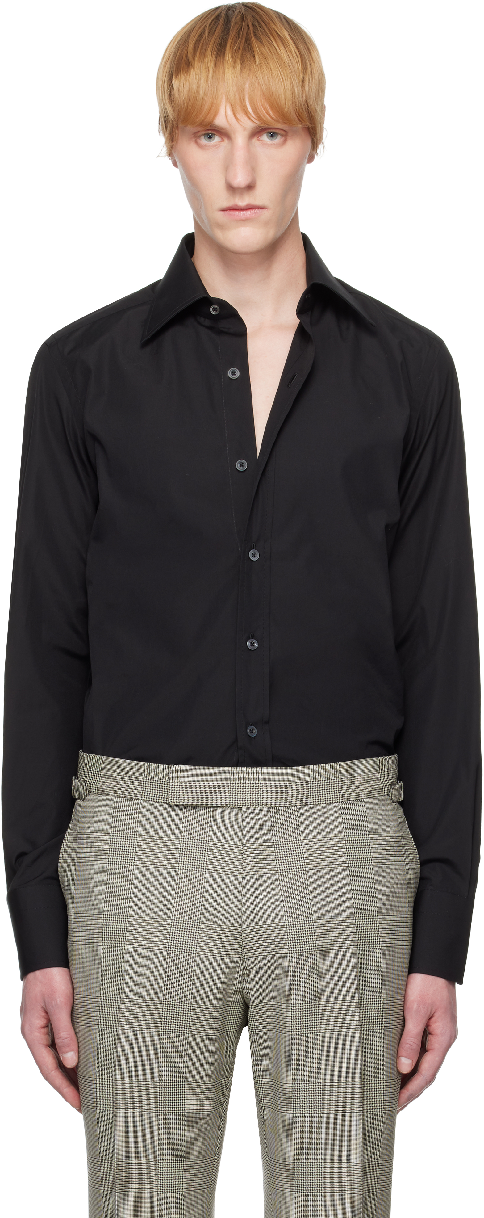 Black Poplin Slim Fit Shirt