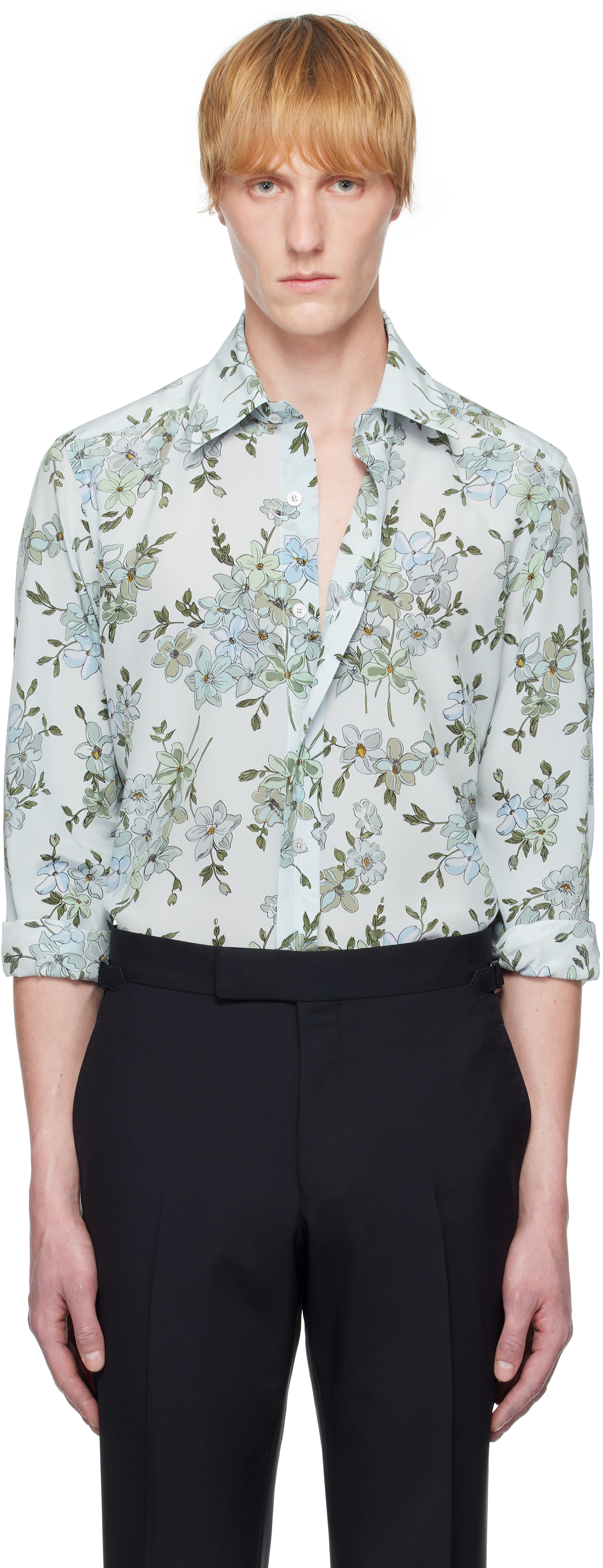Blue Saint Tropez Floral Slim Fit Shirt