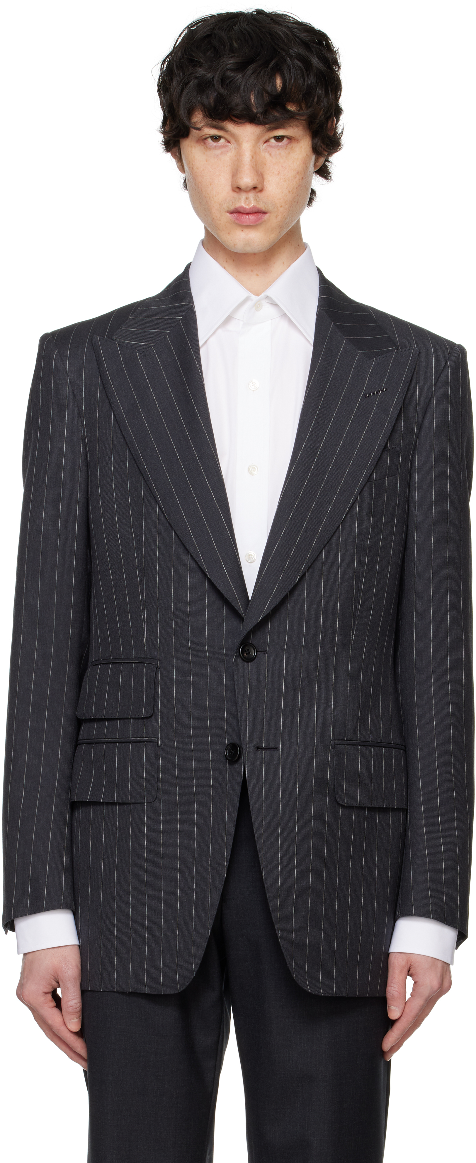 Gray Sharp Stripe Atticus Blazer