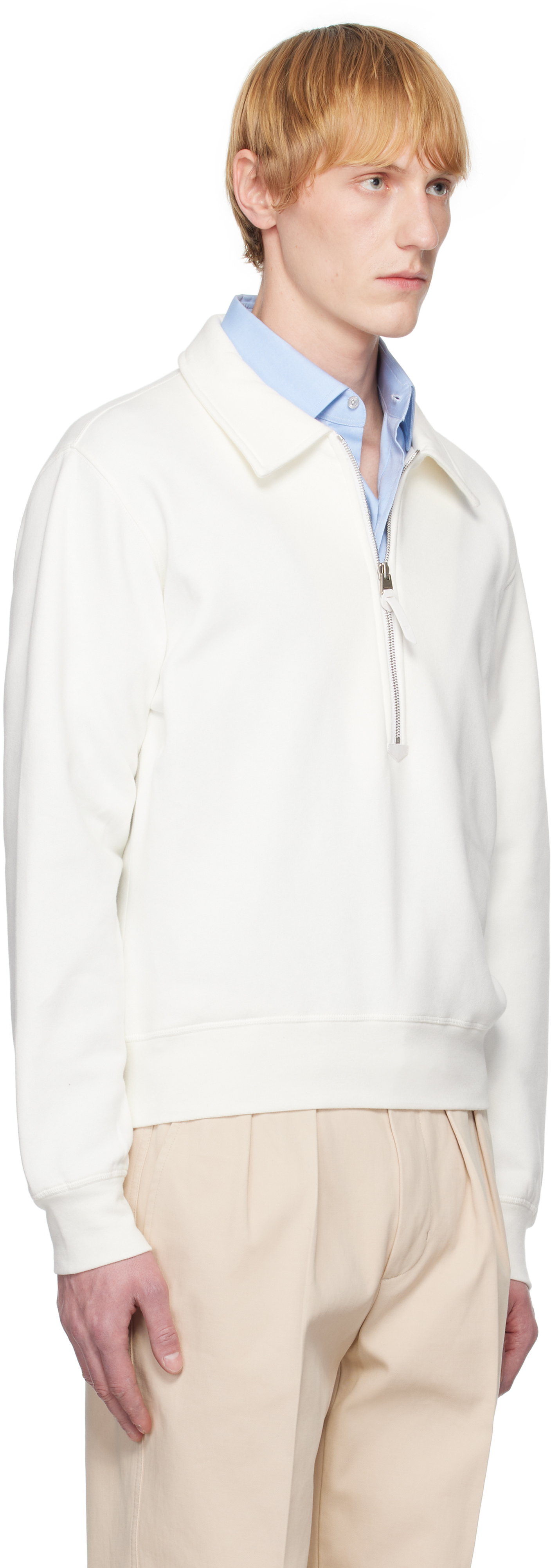 Tom Ford Structured Collar Sweater With Textured Edges
