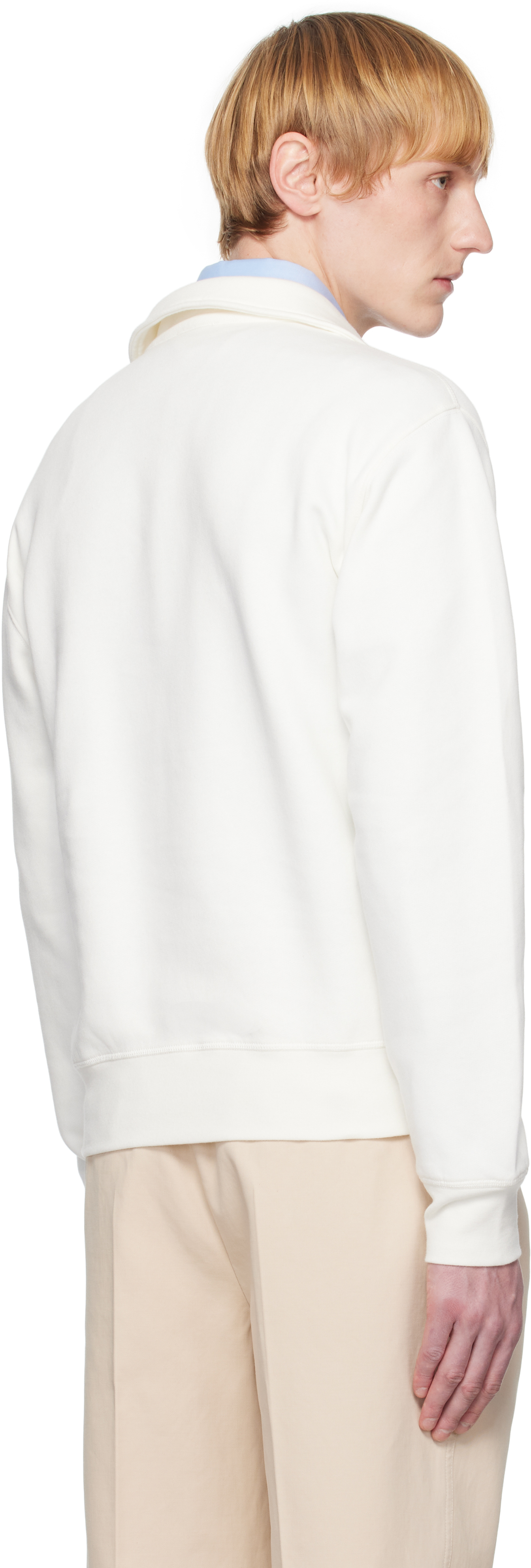 Tom Ford Structured Collar Sweater With Textured Edges