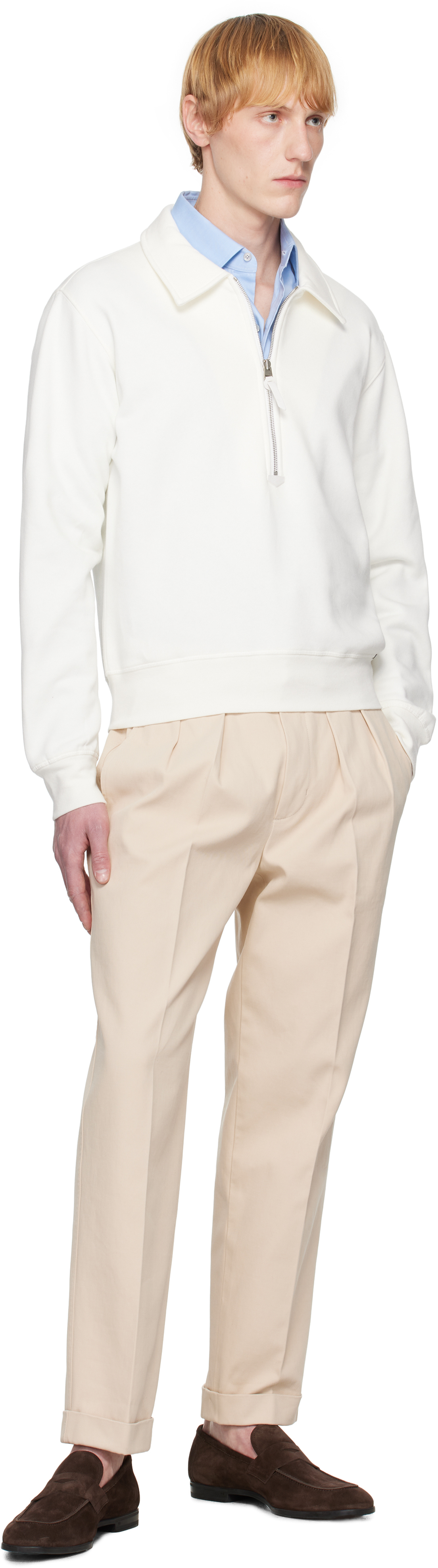 Tom Ford Structured Collar Sweater With Textured Edges