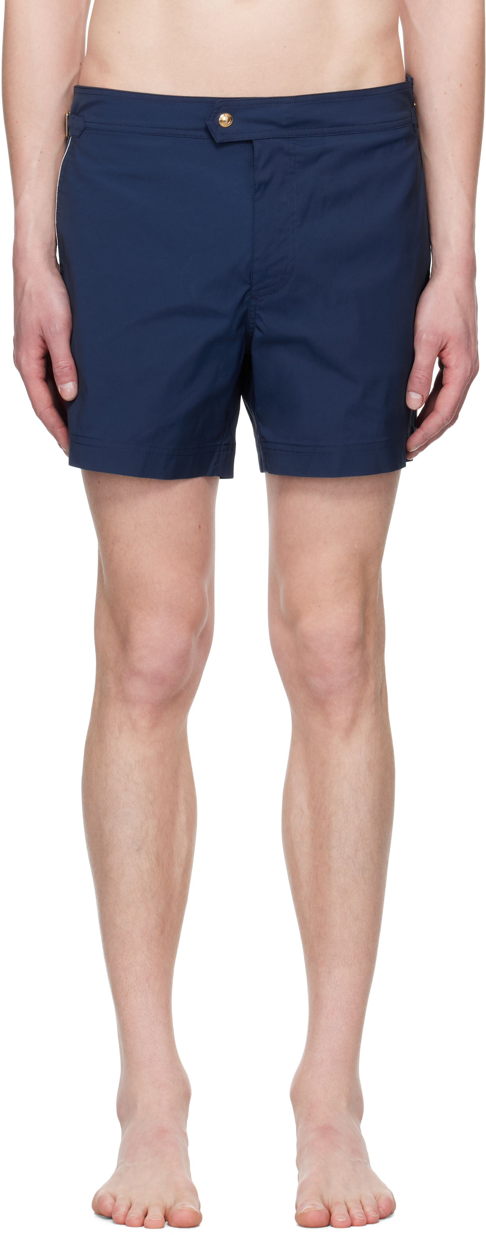 Navy Poplin Swim Shorts