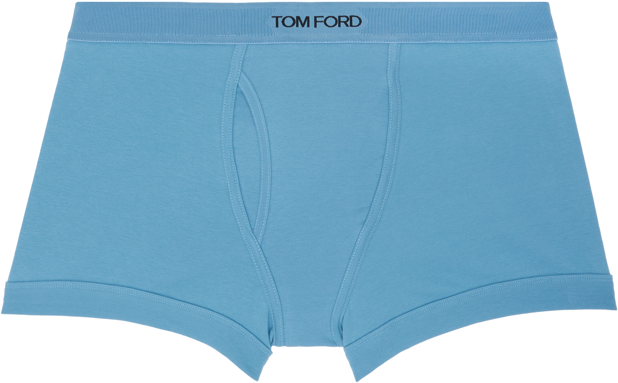Tom Ford Blue Cotton Stretch Jersey Boxer Briefs In Blue