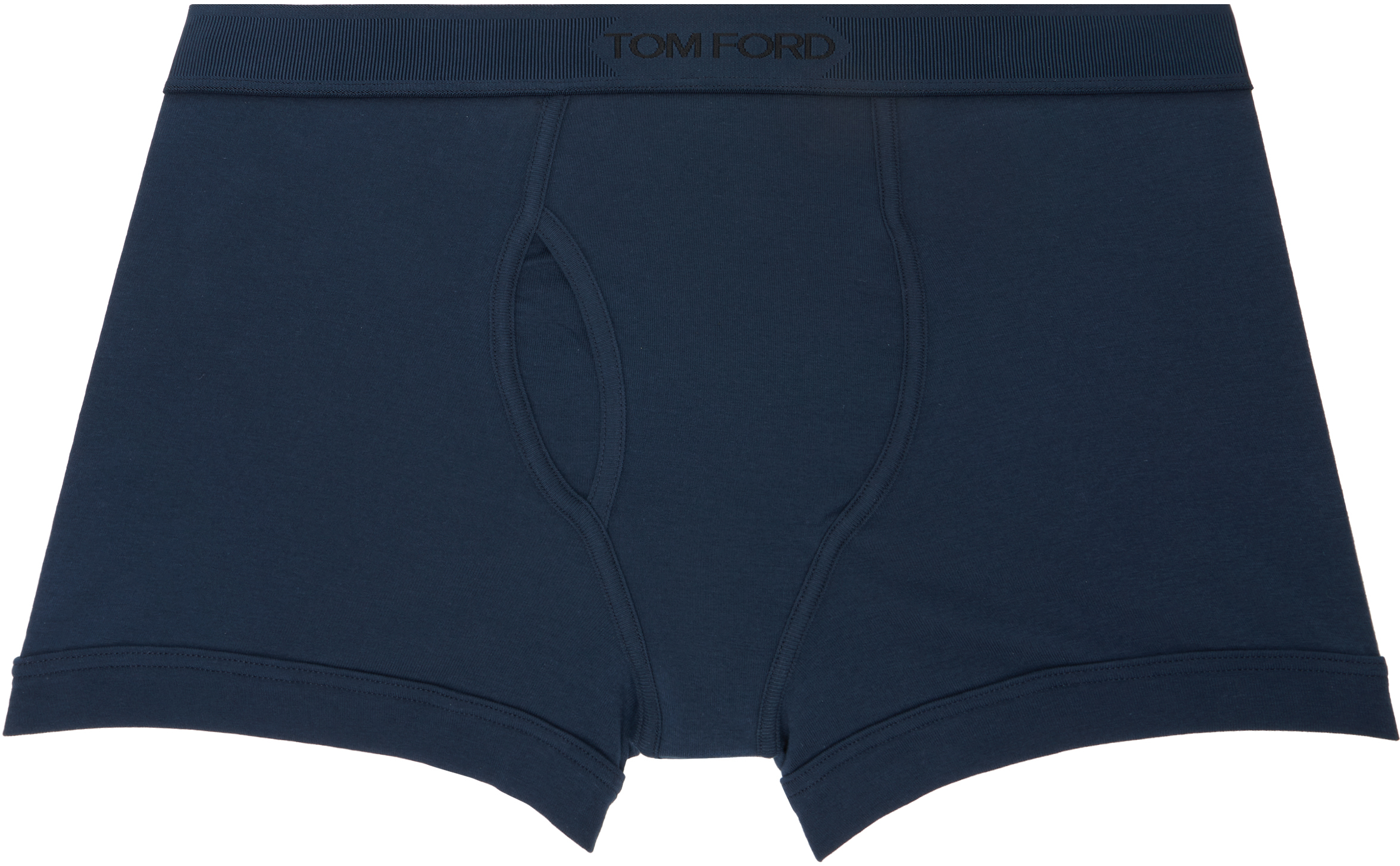 Tom Ford Navy Cotton Stretch Jersey Boxer Briefs In Blue
