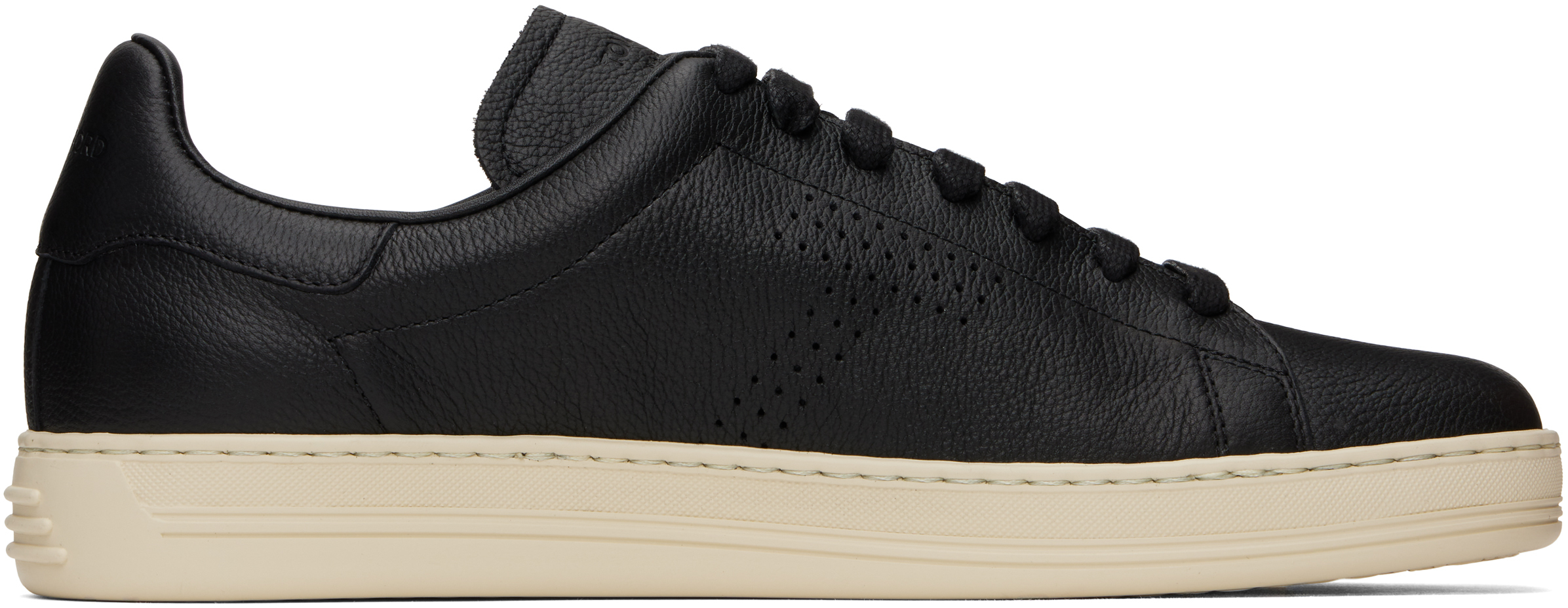 Black Grain Leather Warwick Sneakers by TOM FORD on Sale