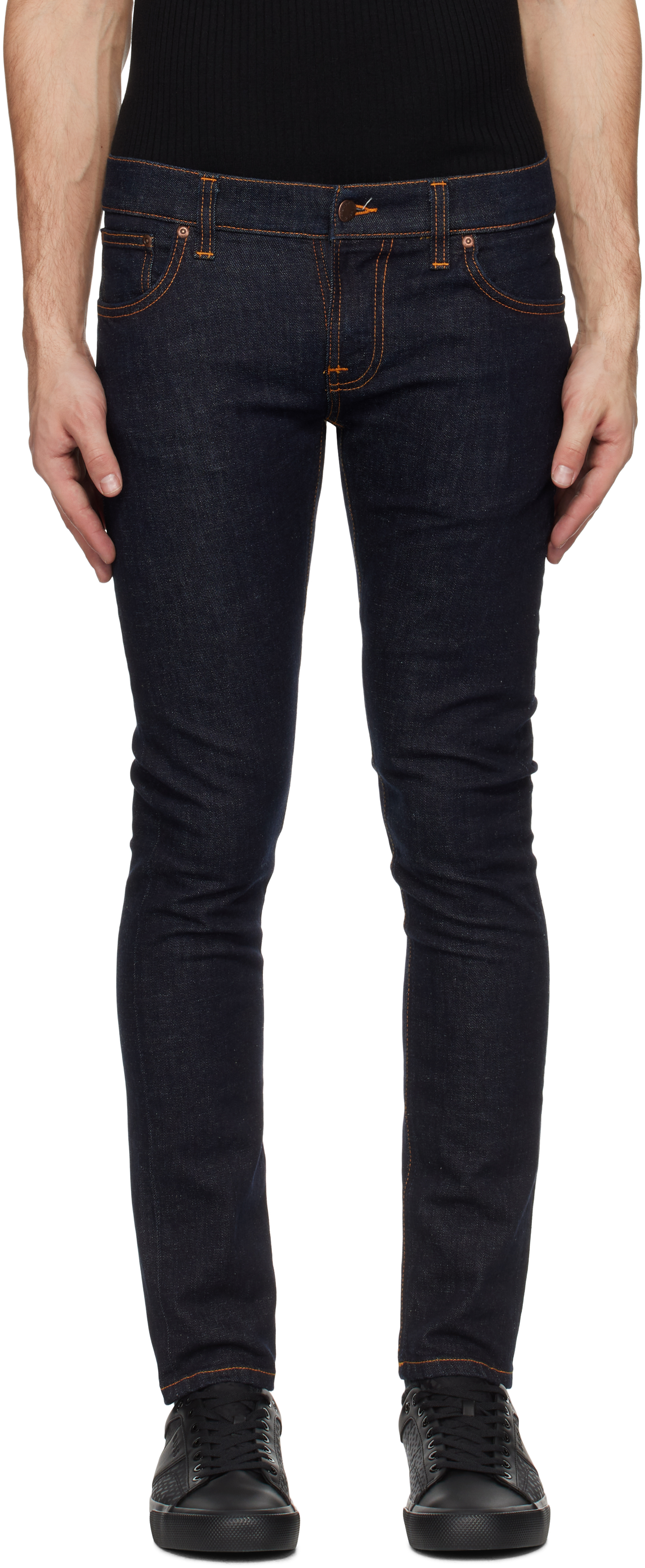 Navy Tight Terry Jeans