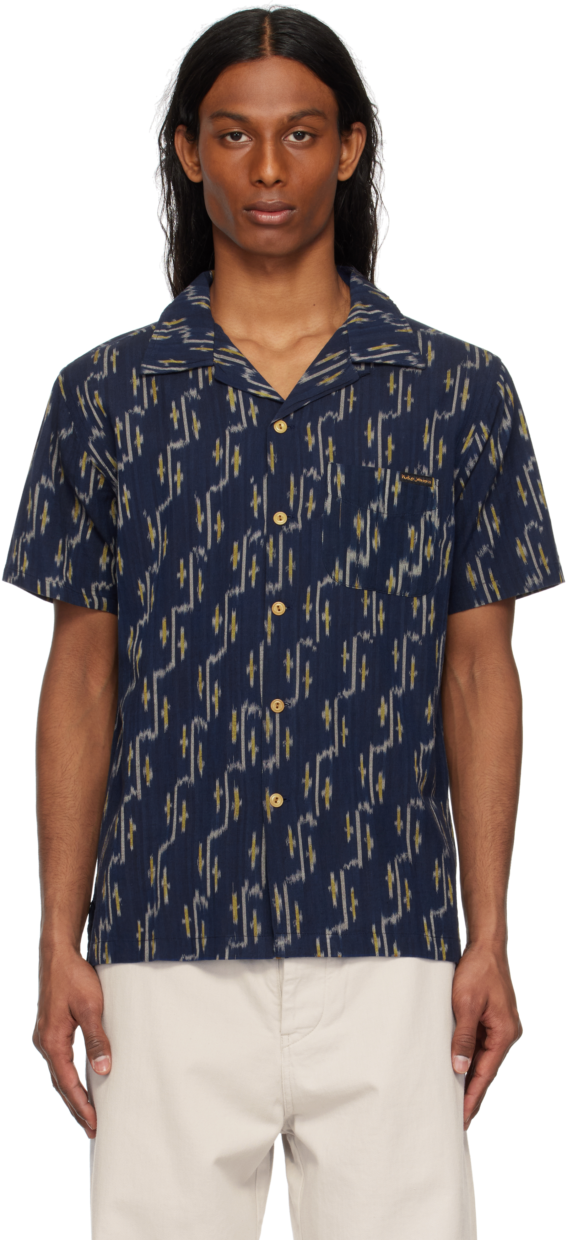 Navy Arvid Ikat Shirt