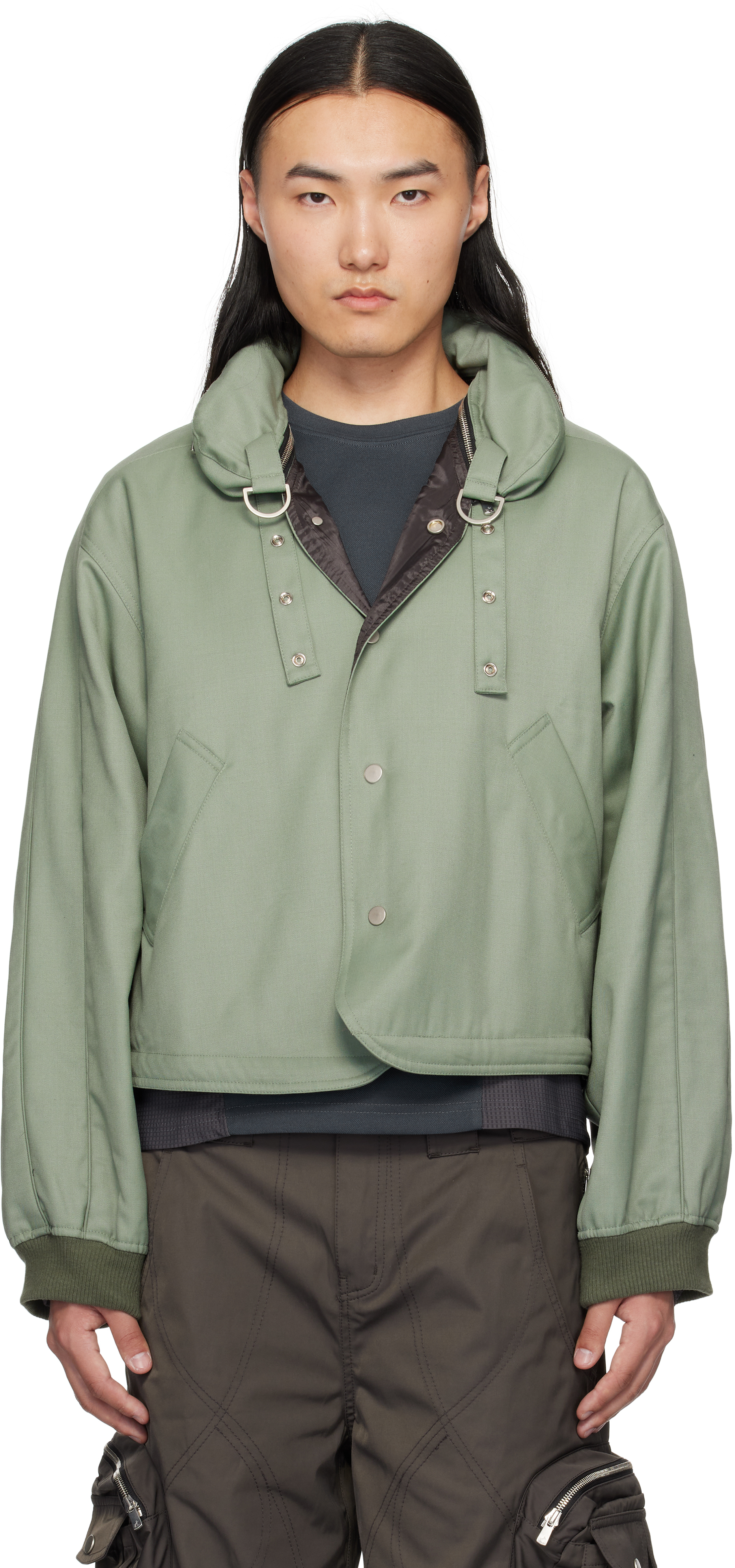 Khaki Reia Hooded Parachute Jacket