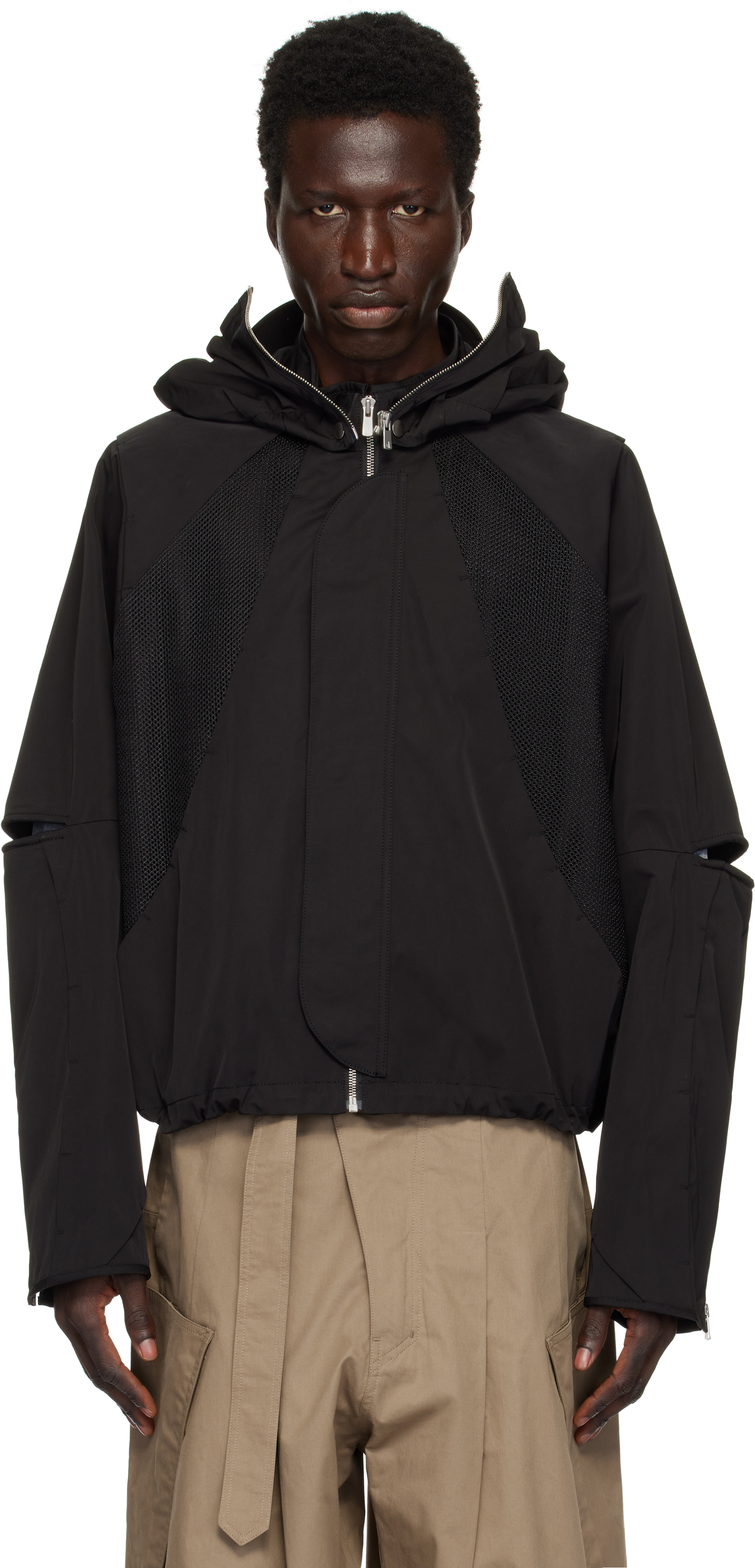 Black Parachute Hooded Jacket