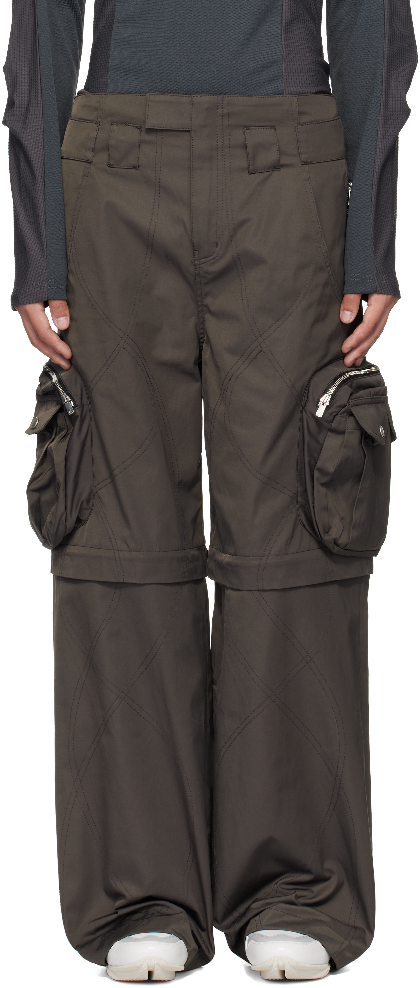 Gray Diffraction Convertible Cargo Pants