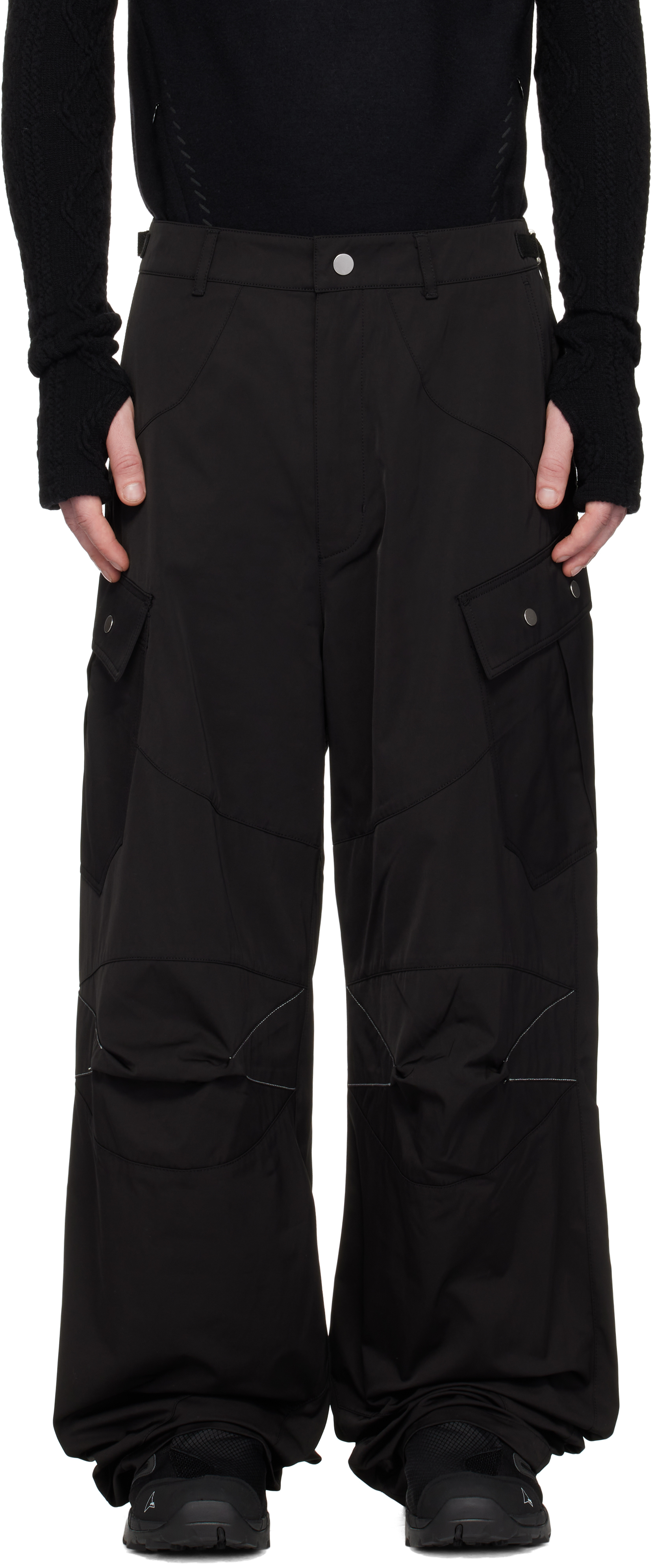 Black Knee Dart B-1 Cargo Pants