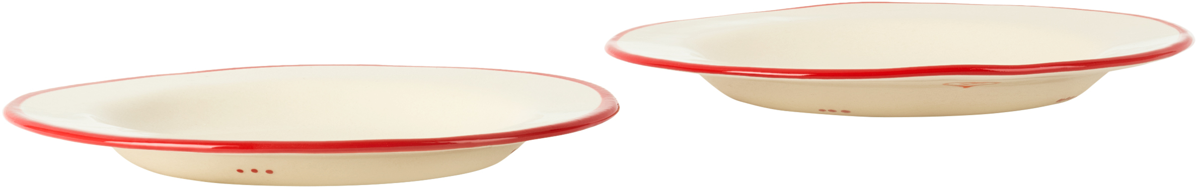 Laetitia Rouget White 'no Snogging Allowed' Plate Set In Multi