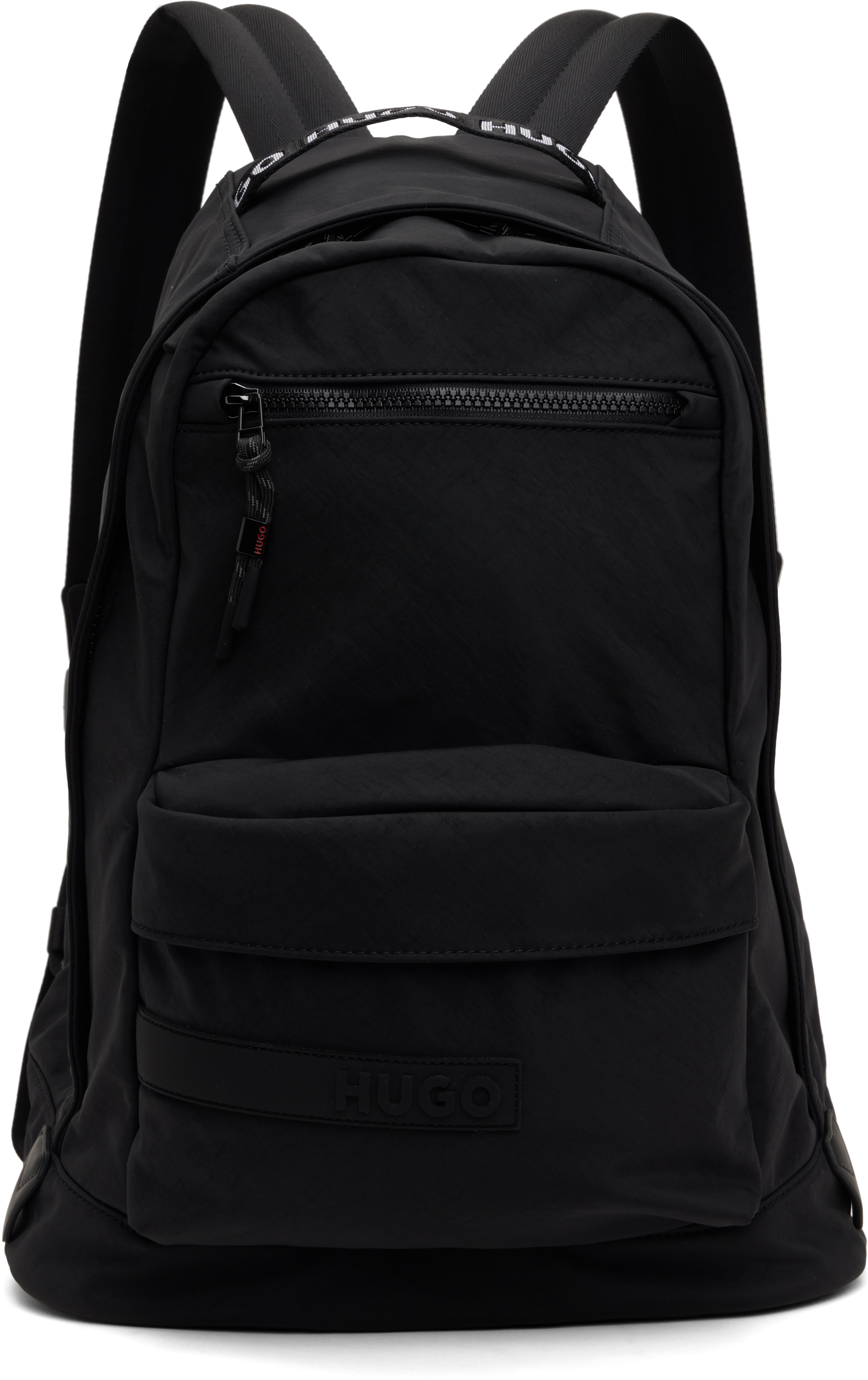 Black Recycled Nylon Canvas Backpack