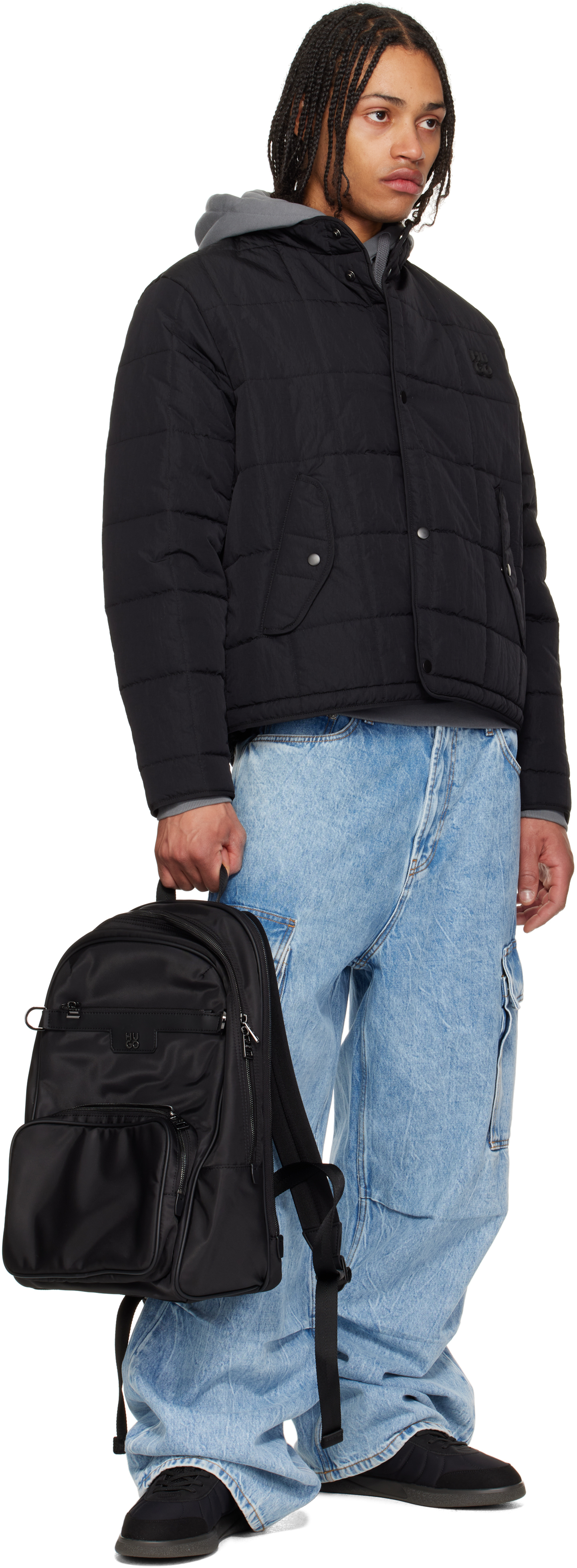 Hugo Boss Black Logo Hardware Backpack In 001-black