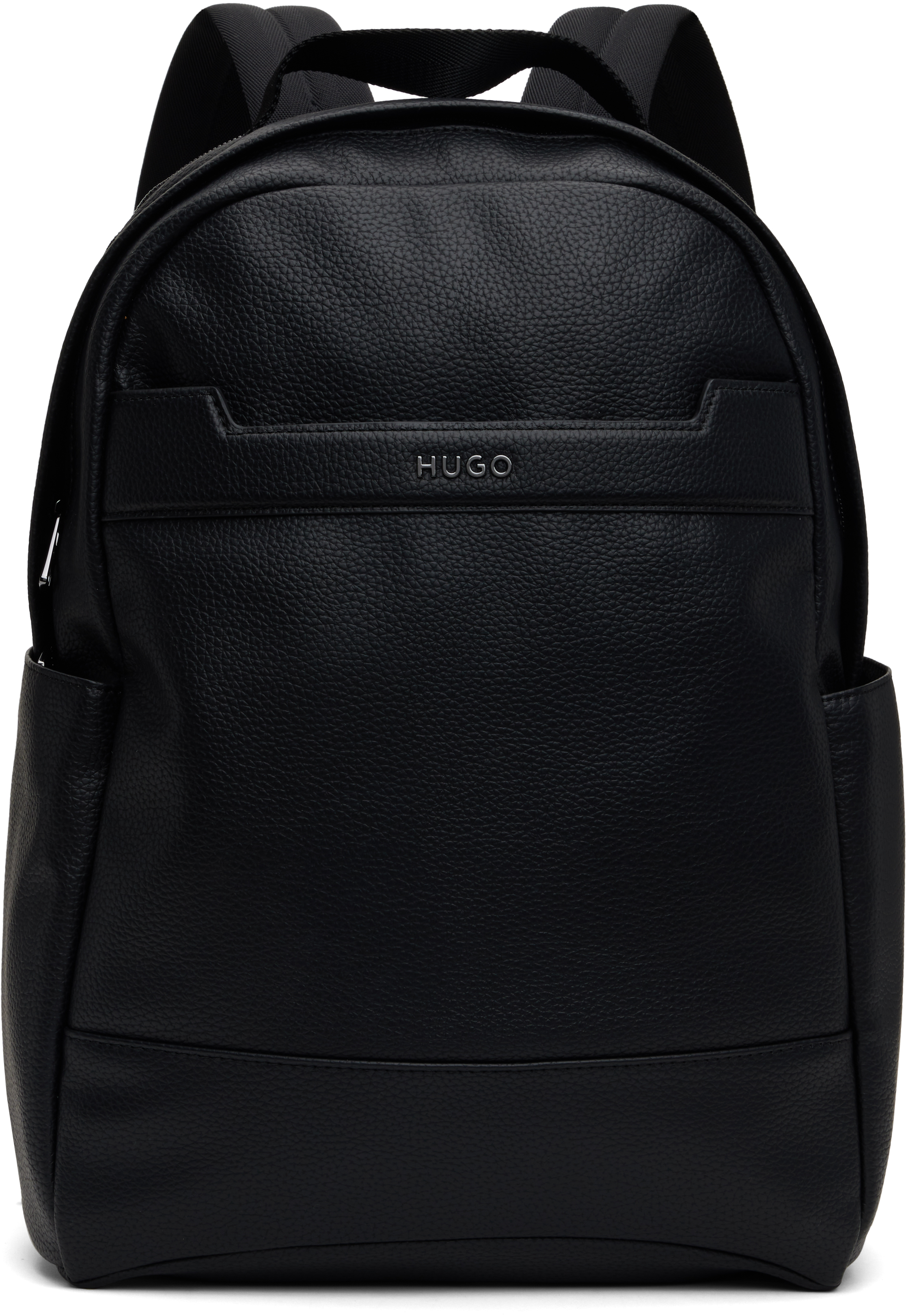 Black Grained Texture Backpack