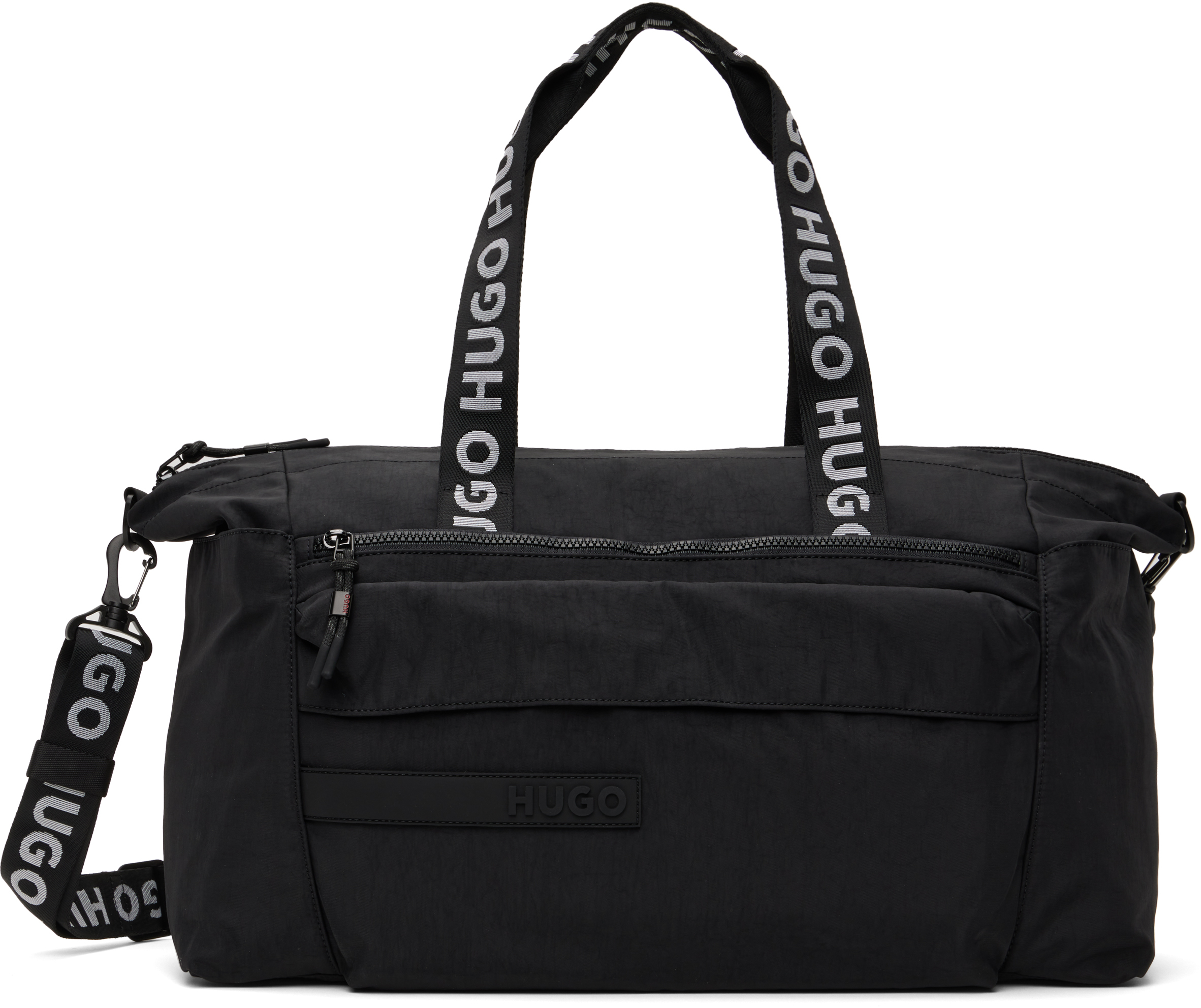 Black Logo Patch Duffle Bag