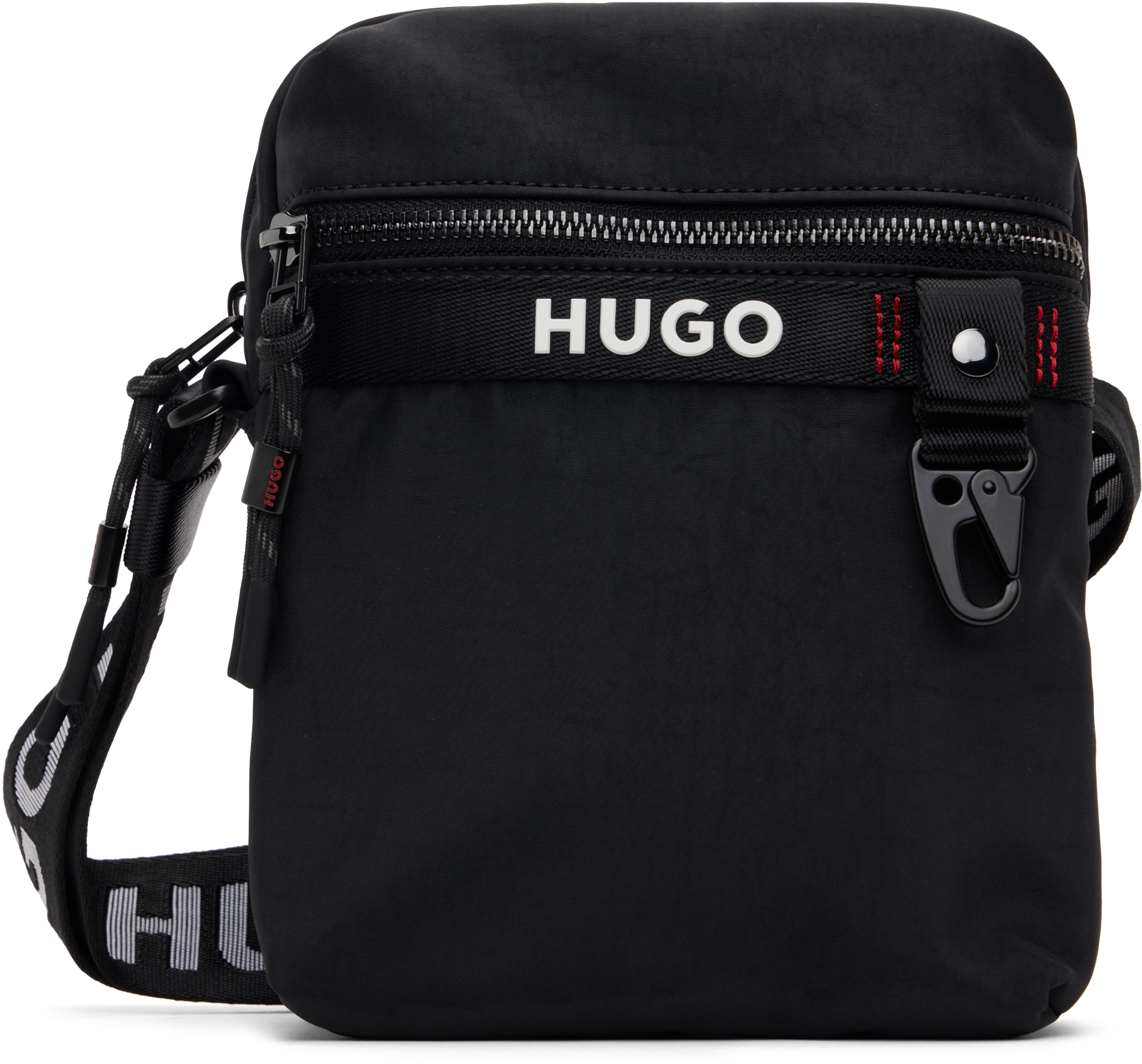 【関税込み】Hugo ブラック エンボスロゴ メッセンジャーバッグ 関税込み】BOSS ブラック エンボスロゴ メッセンジャーバッグ