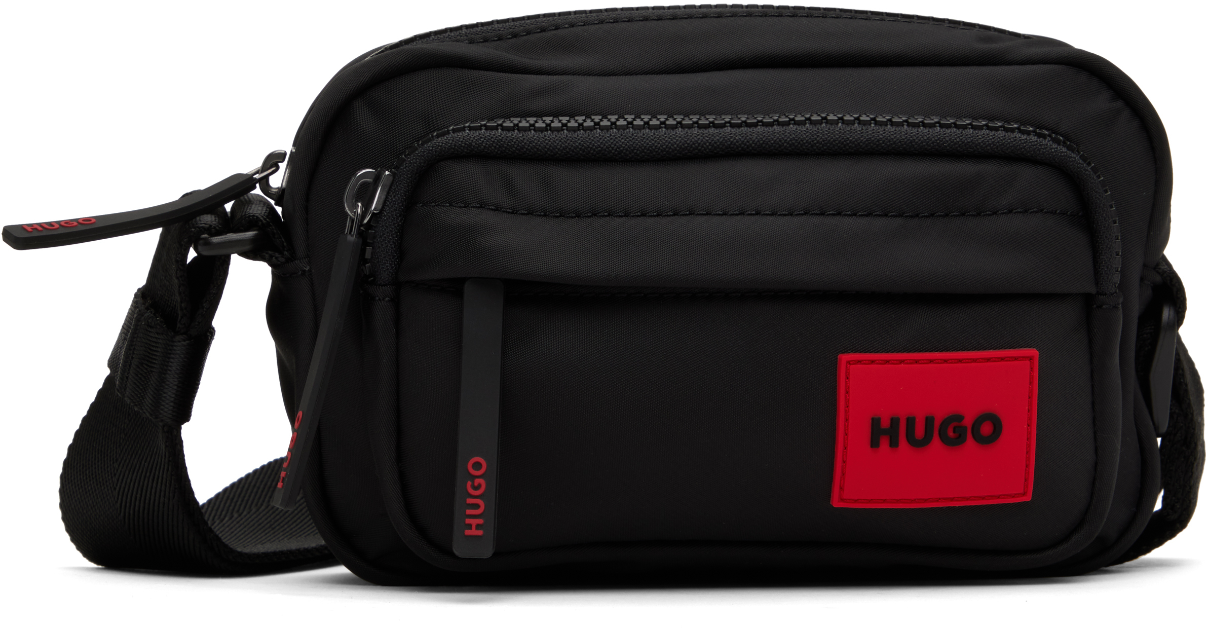 Black Logo Patch Bag by Hugo on Sale
