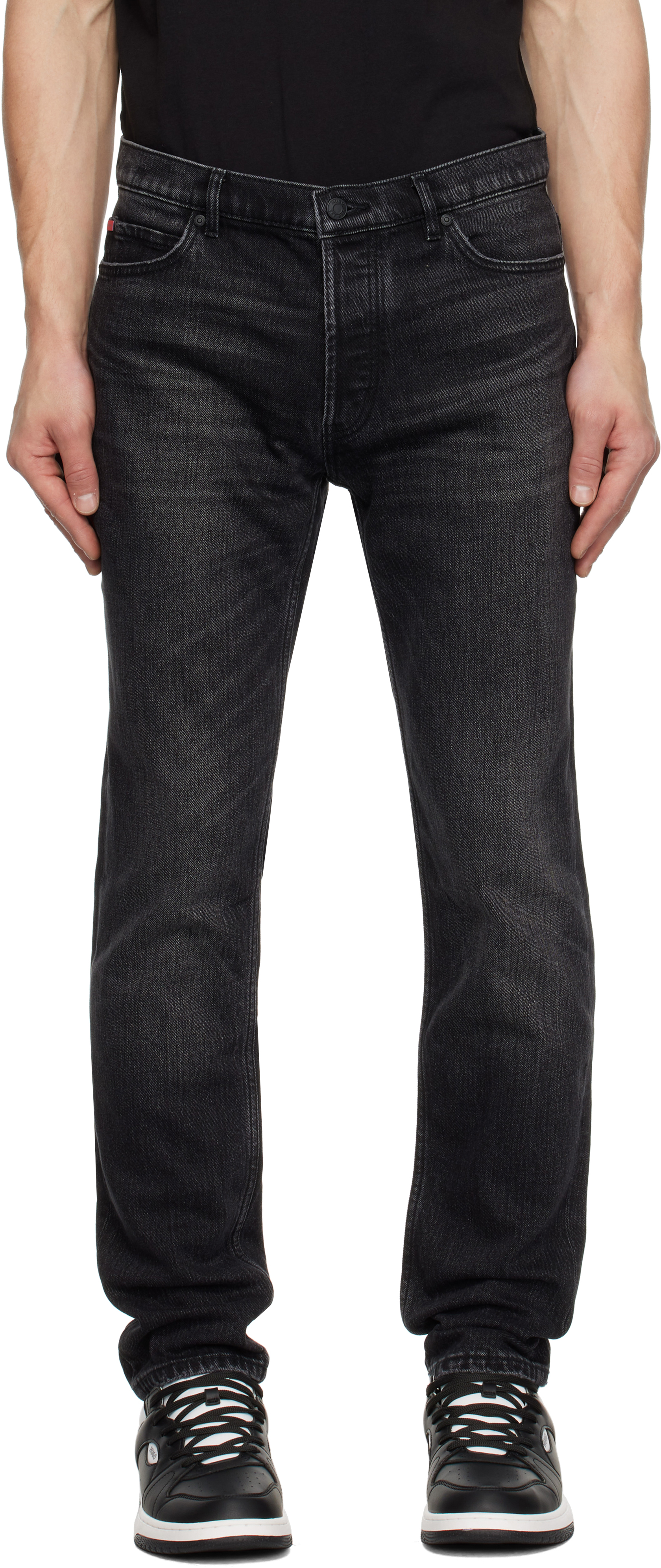 Black Tapered Jeans