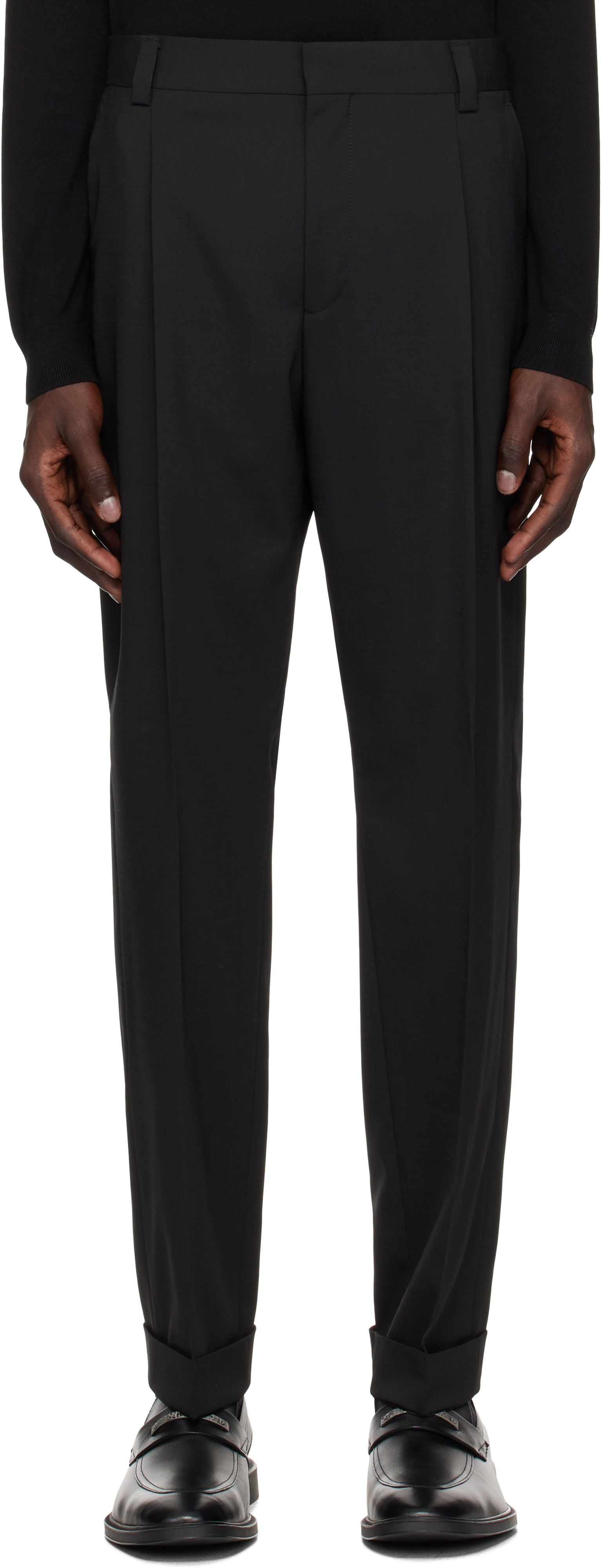 Black Modern-Fit Performance-Stretch Trousers