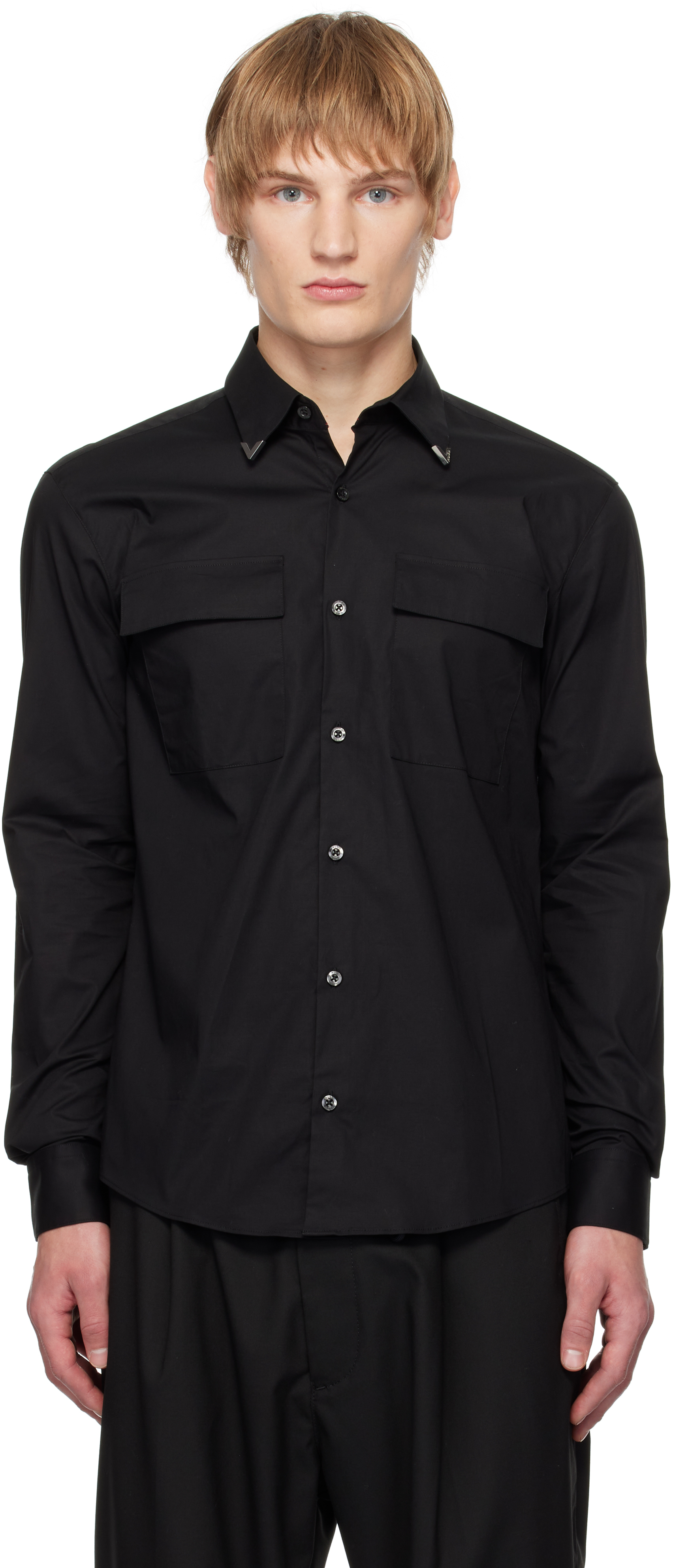 Black Collar Tip Shirt