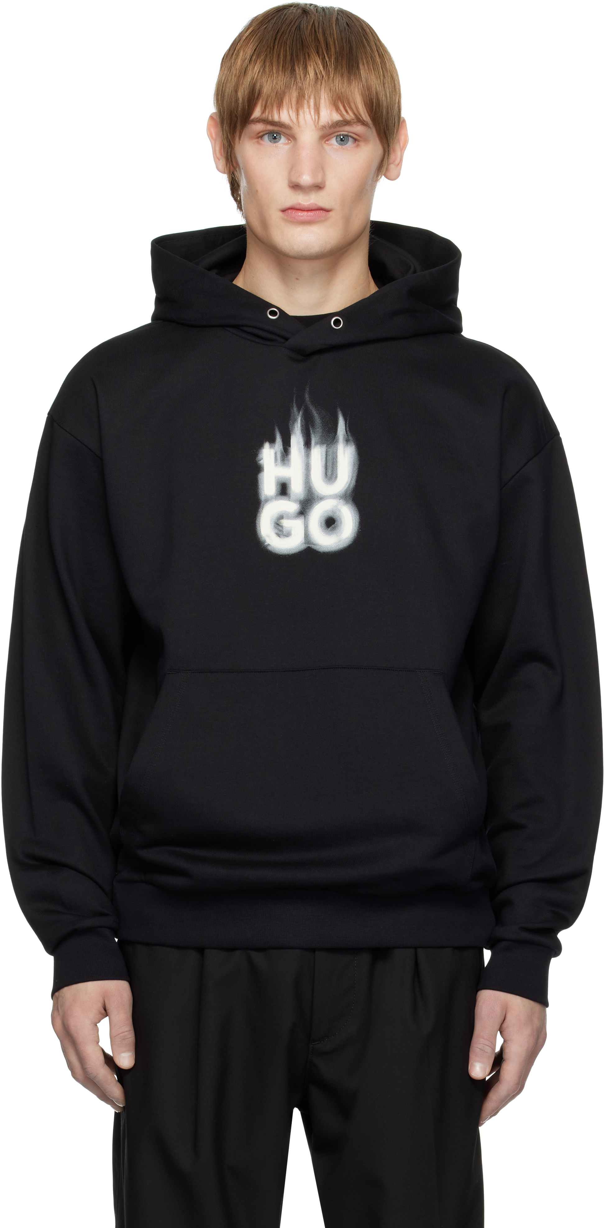 Black Flame Logo Hoodie