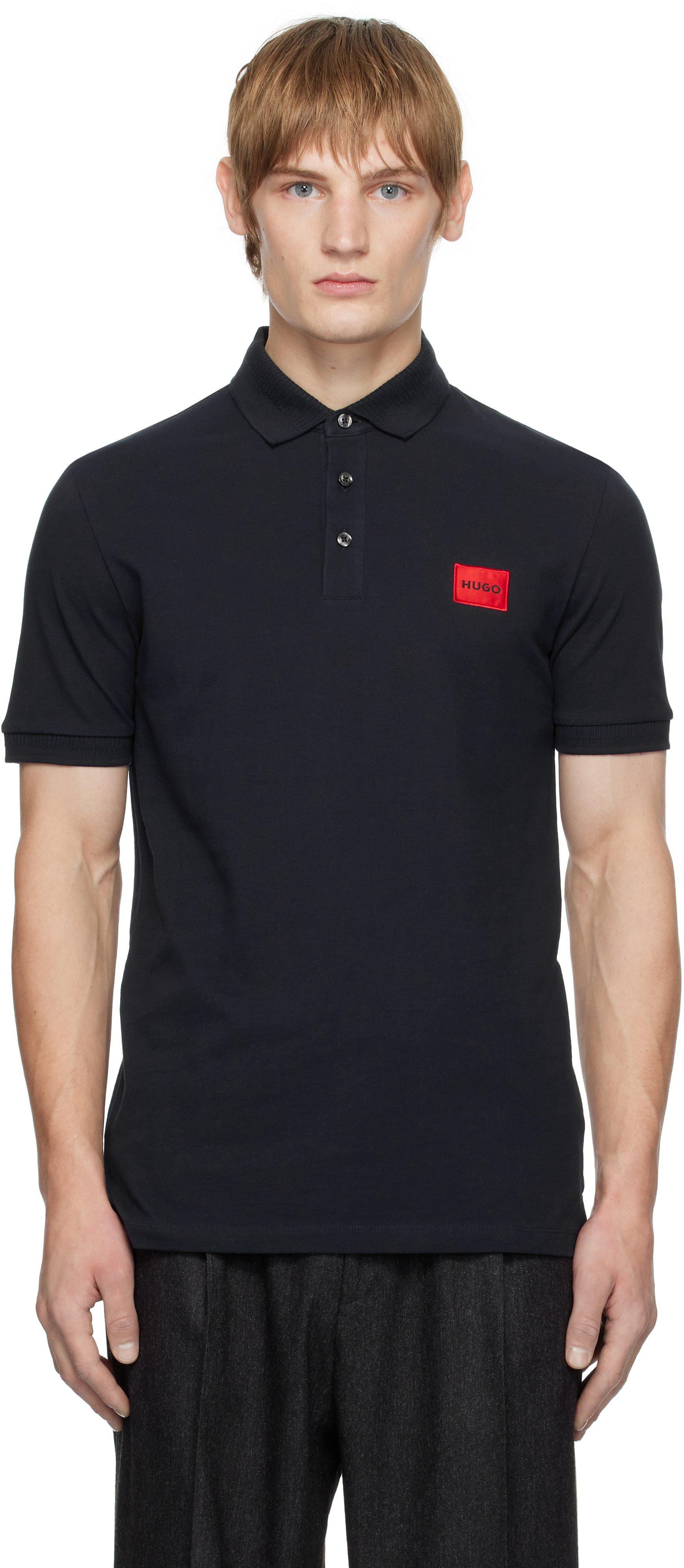 Black Logo Patch Polo