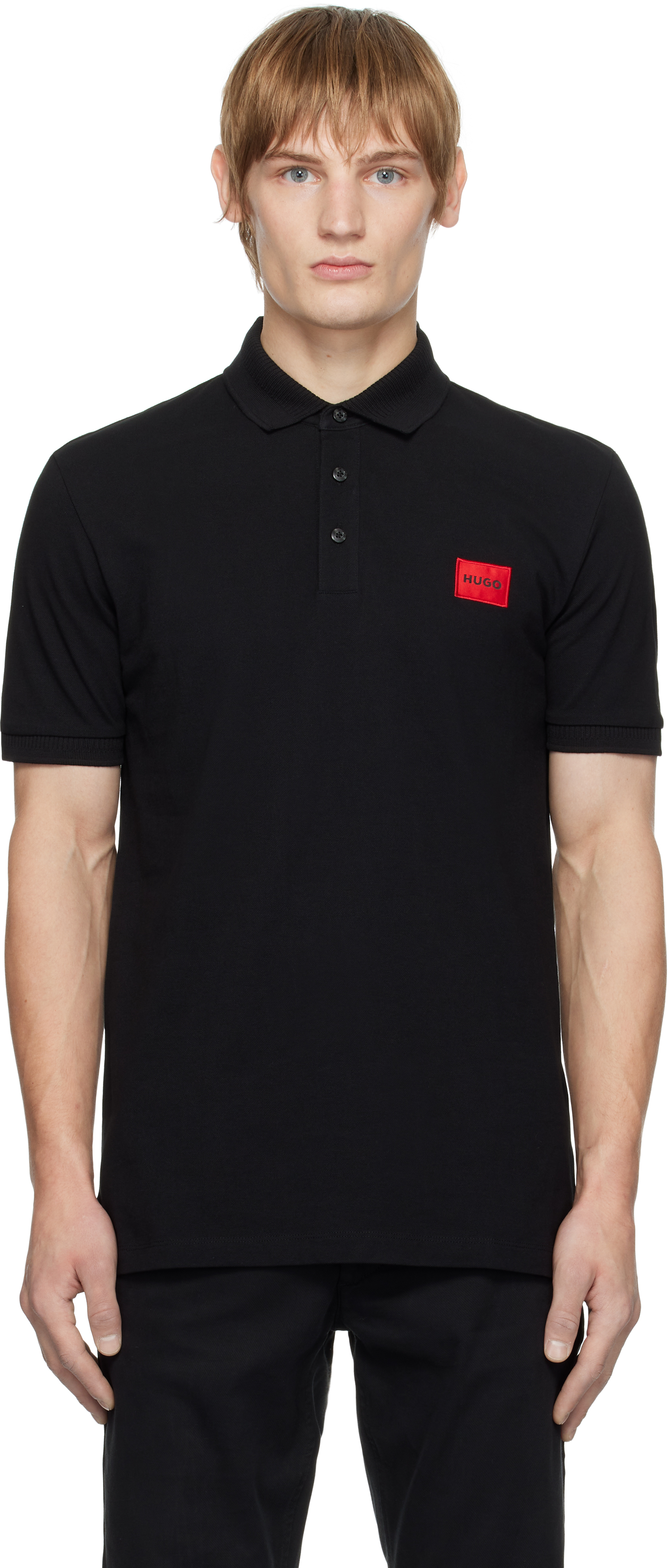 Black Logo Patch Polo