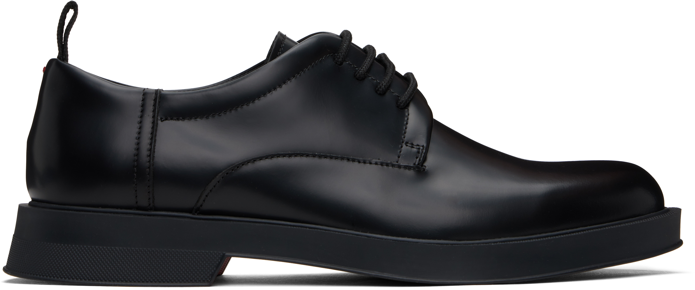 Black Brush-Off Leather Derbys