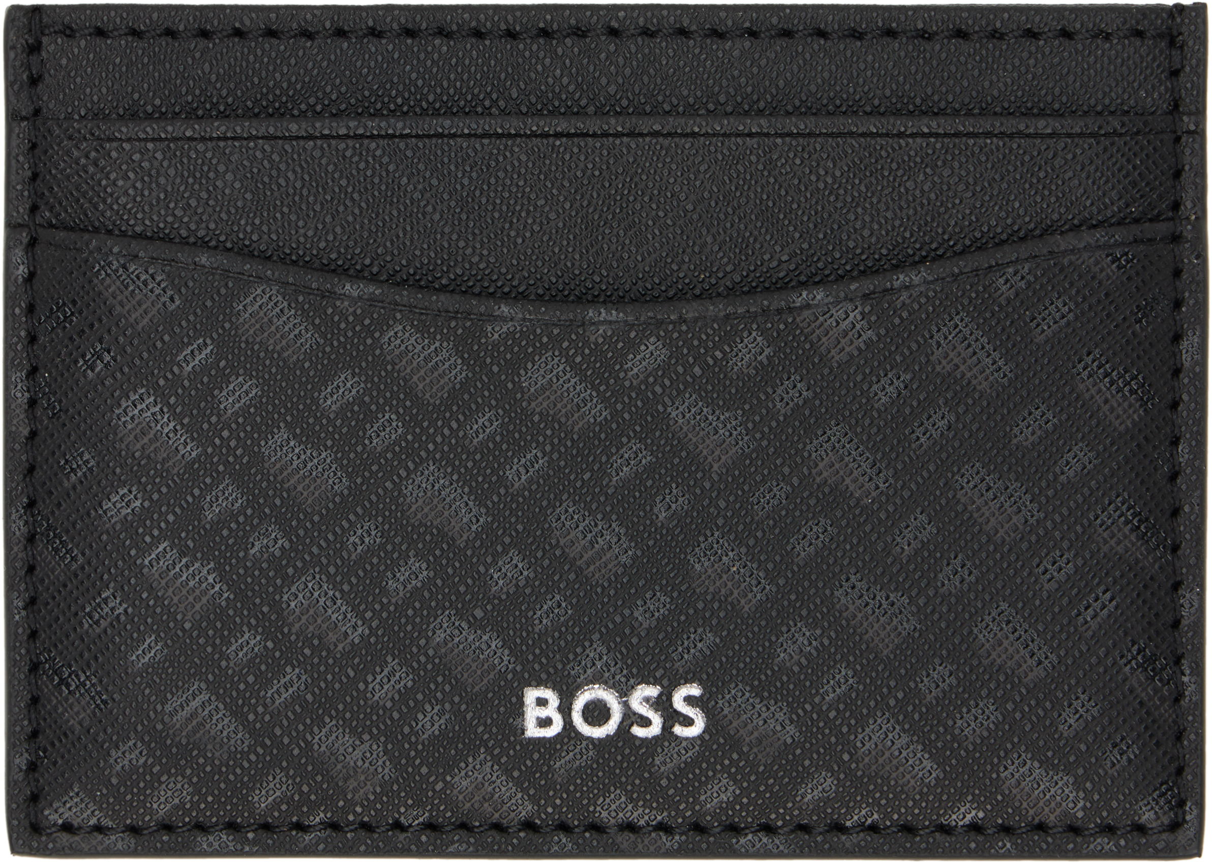 【関税込み】BOSS ブラック サフィアーノレザー カードケース BOSS: ブラック サフィアーノレザー カードケース | SSENSE 日本