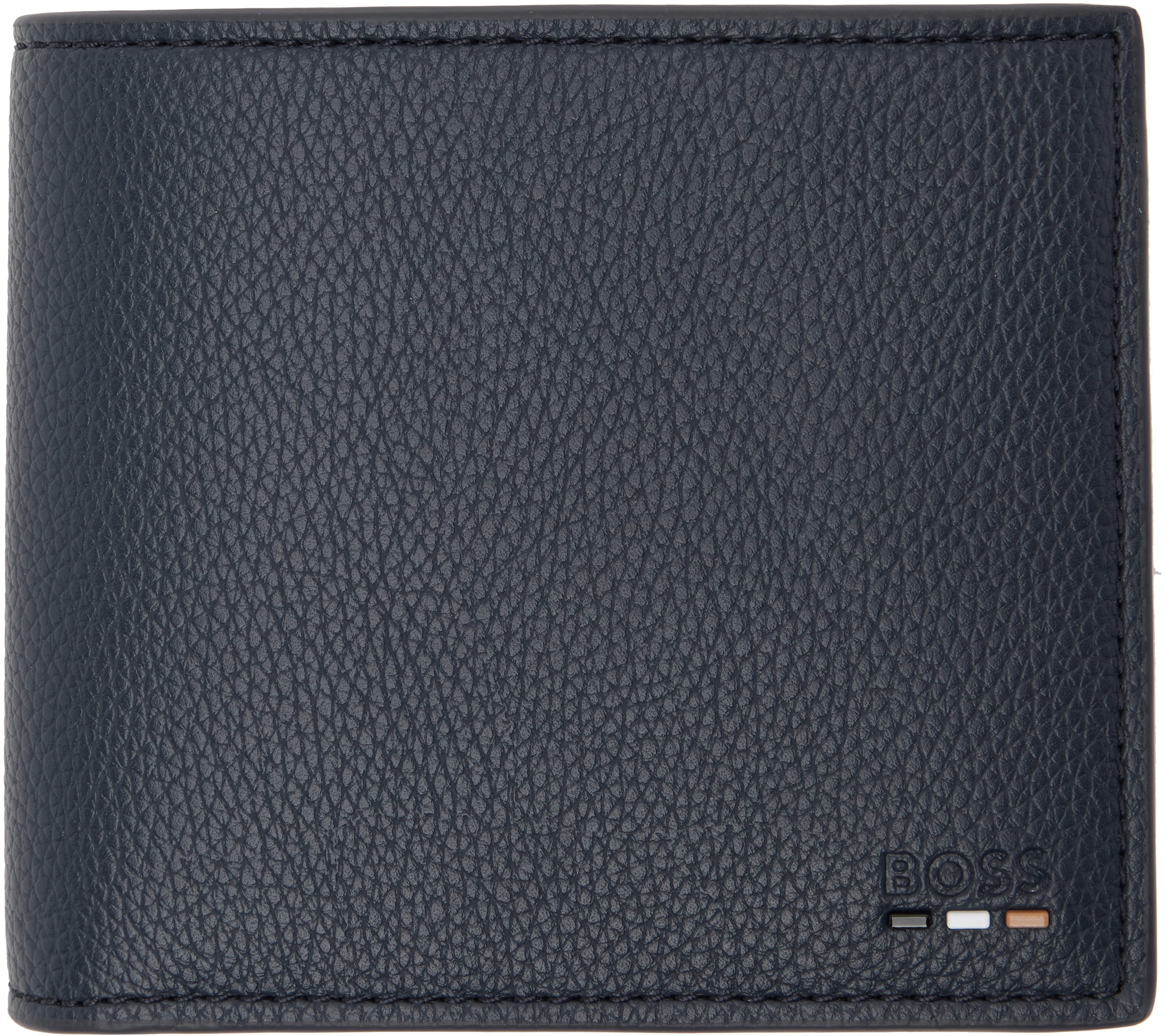 Navy Grained Faux-Leather Wallet