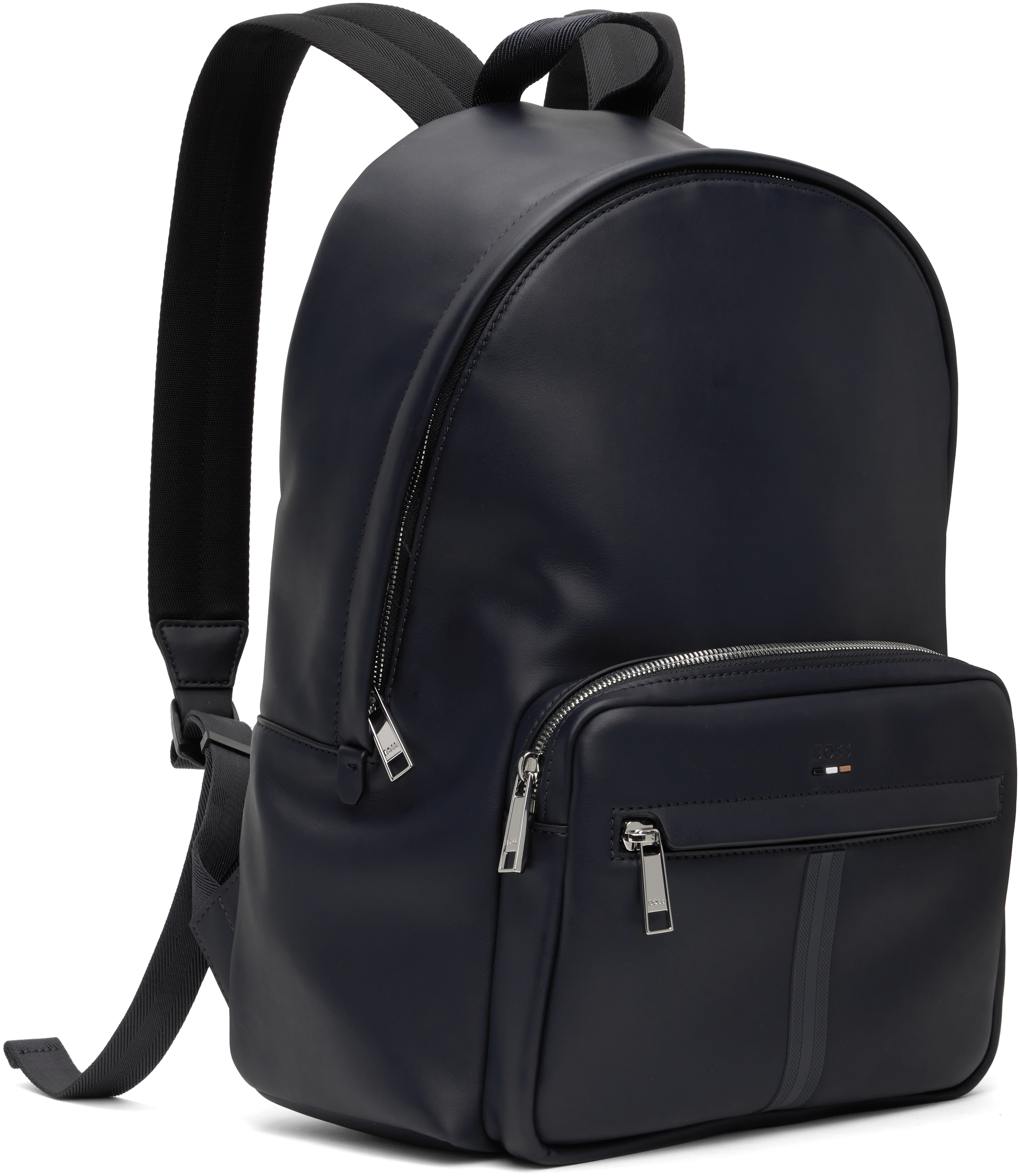 Hugo Boss Navy Embossed-logo Backpack In 404-dark Blue