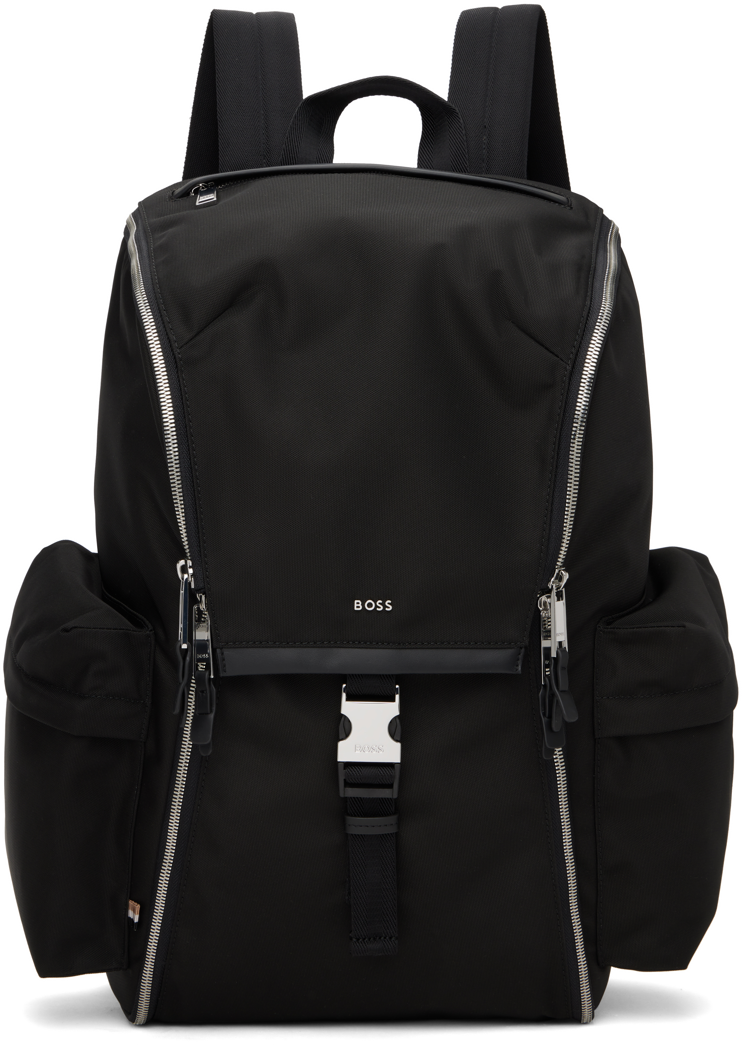Black Multi-Pocket Backpack by BOSS on Sale