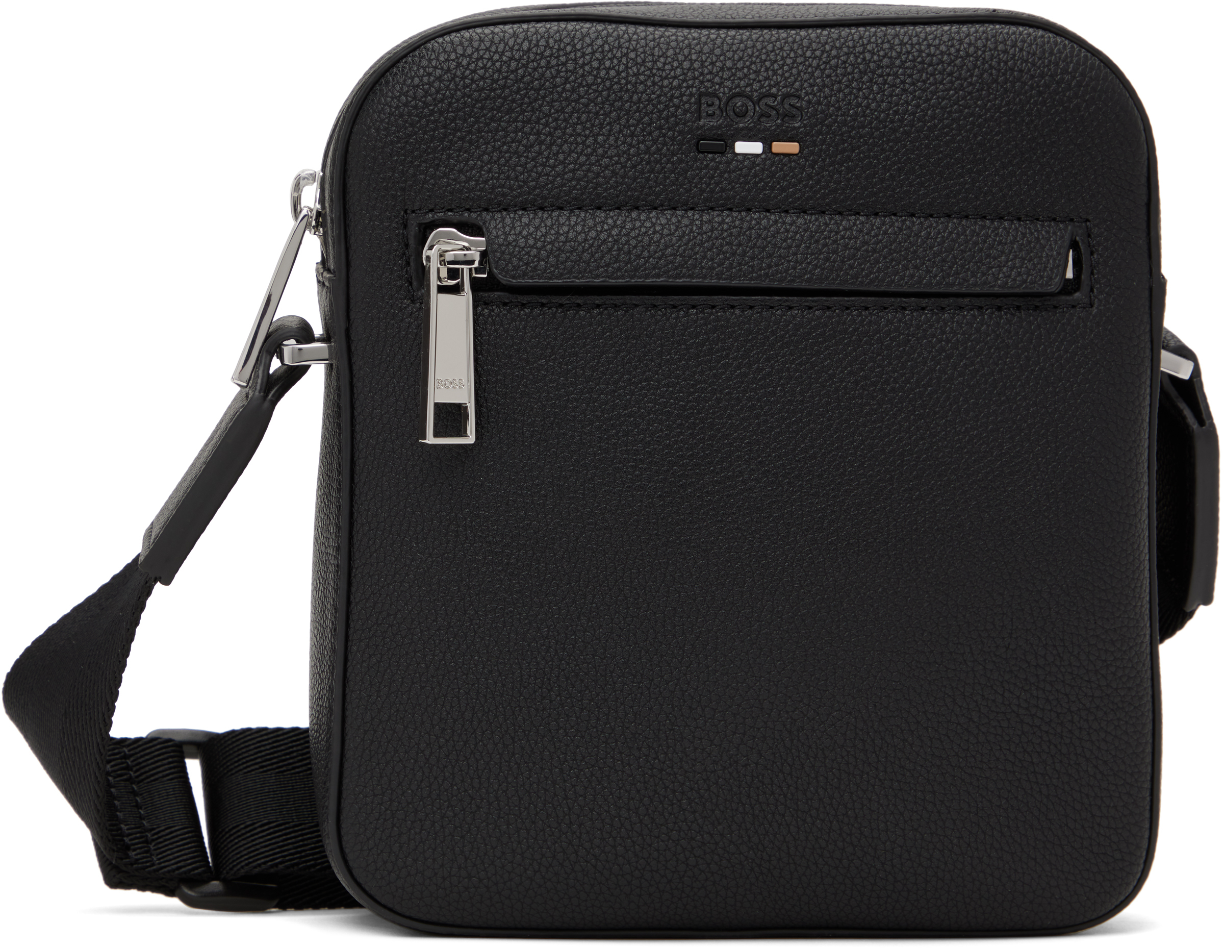 BOSS レポーターバッグ フェイクグレインレザー BOSS - レポーターバッグ モノグラムパターン フロントポケット