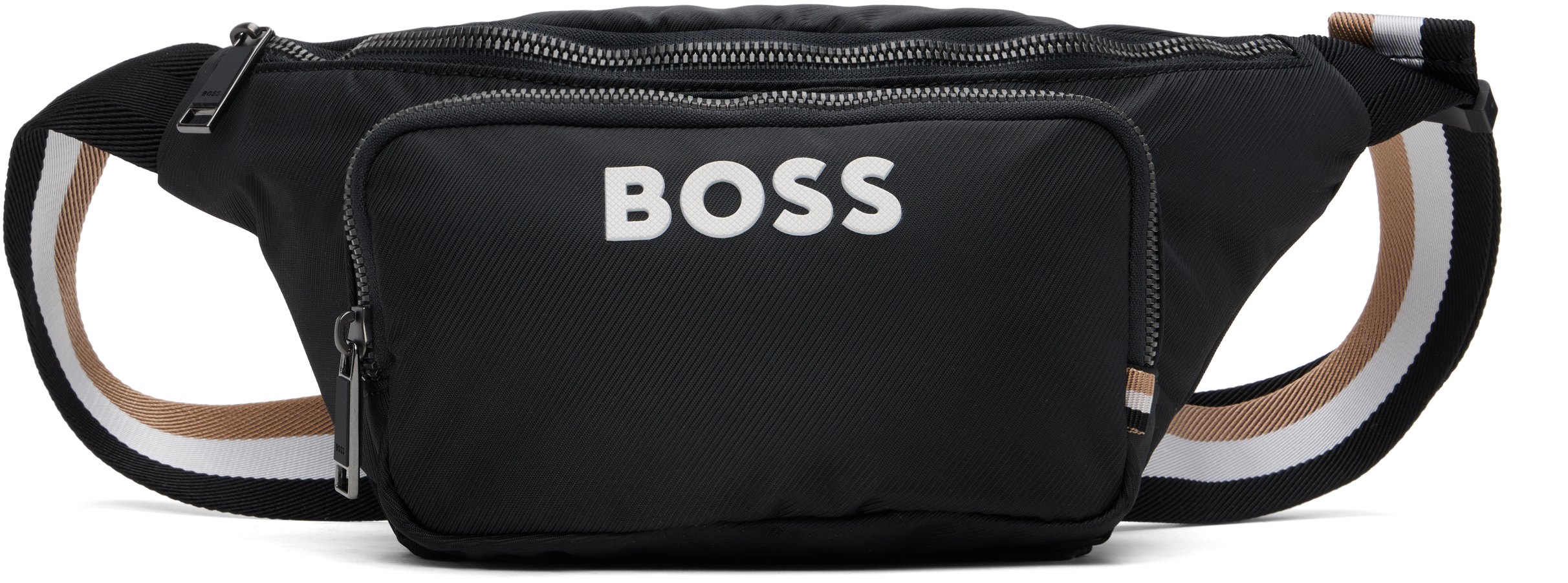 BOSS ベルトバッグ ブラック 新品未使用 BOSSのブラック ストラクチャード ロゴ ベルトバッグがセール中