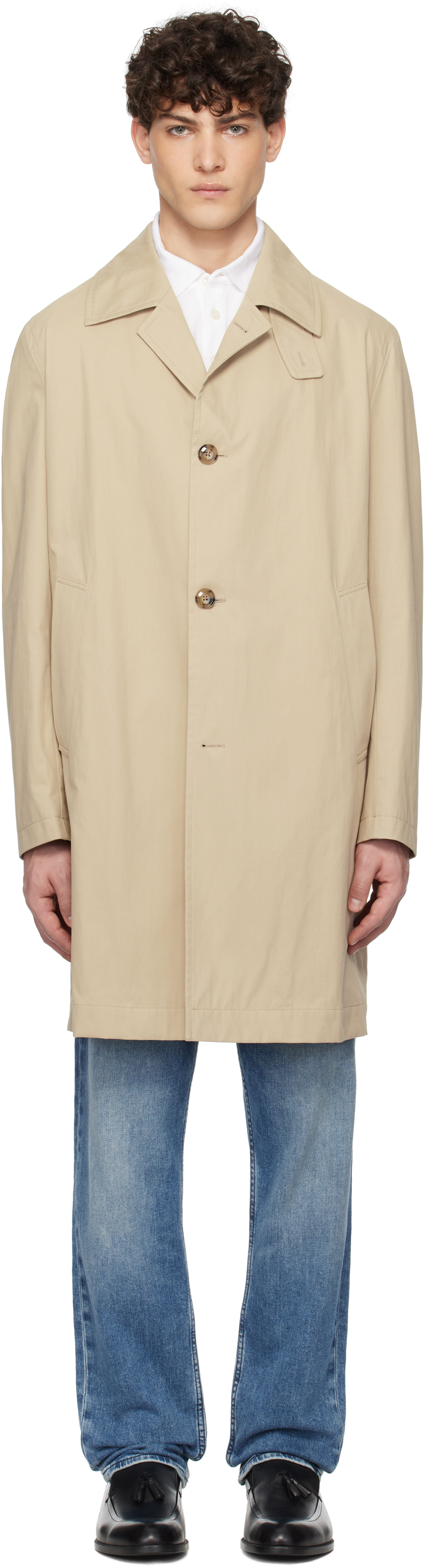 Beige Classic-Fit Coat