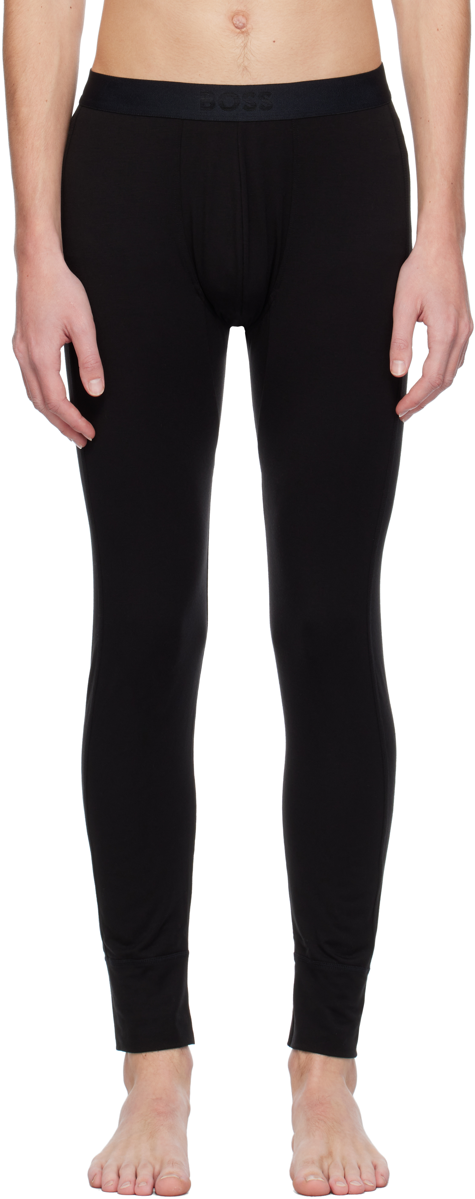 Black Logo Waistband Long Underwear