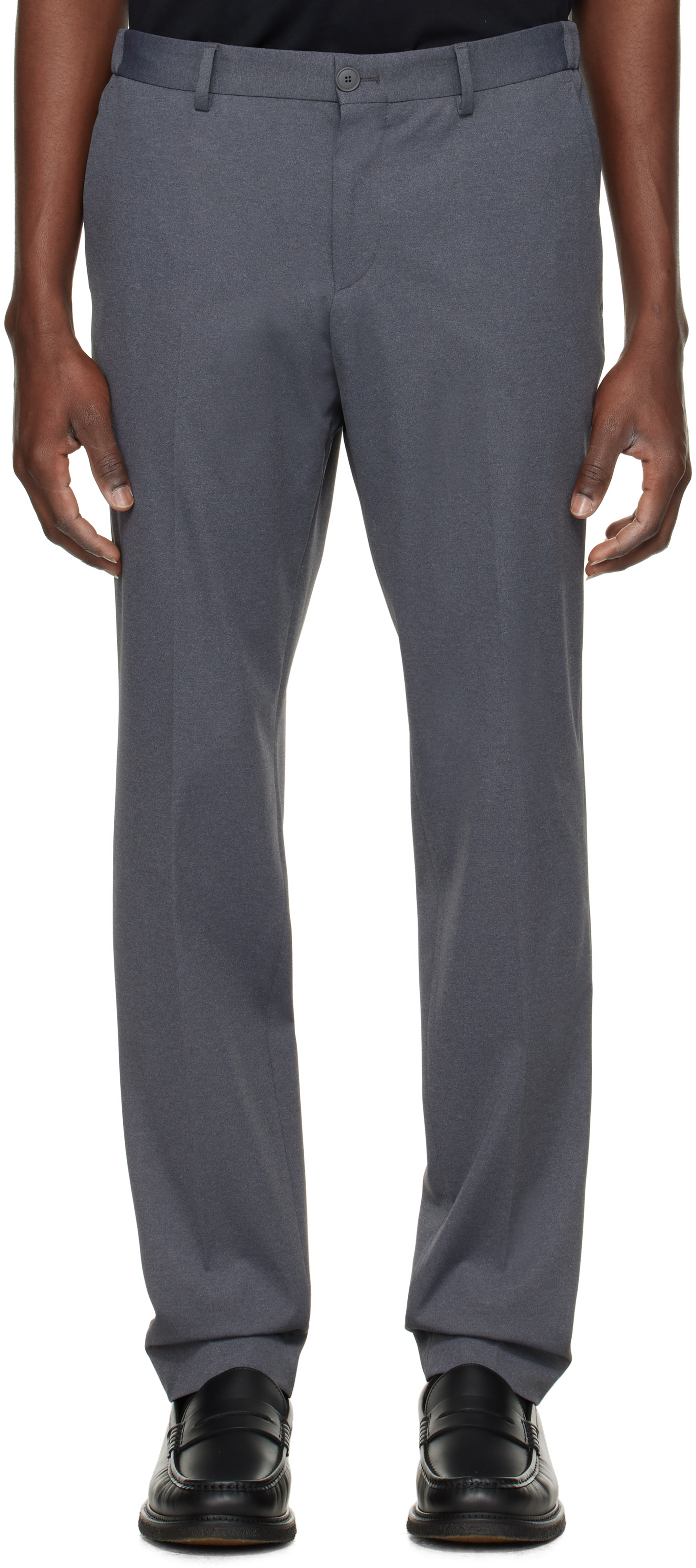 Gray Slim-Fit Trousers